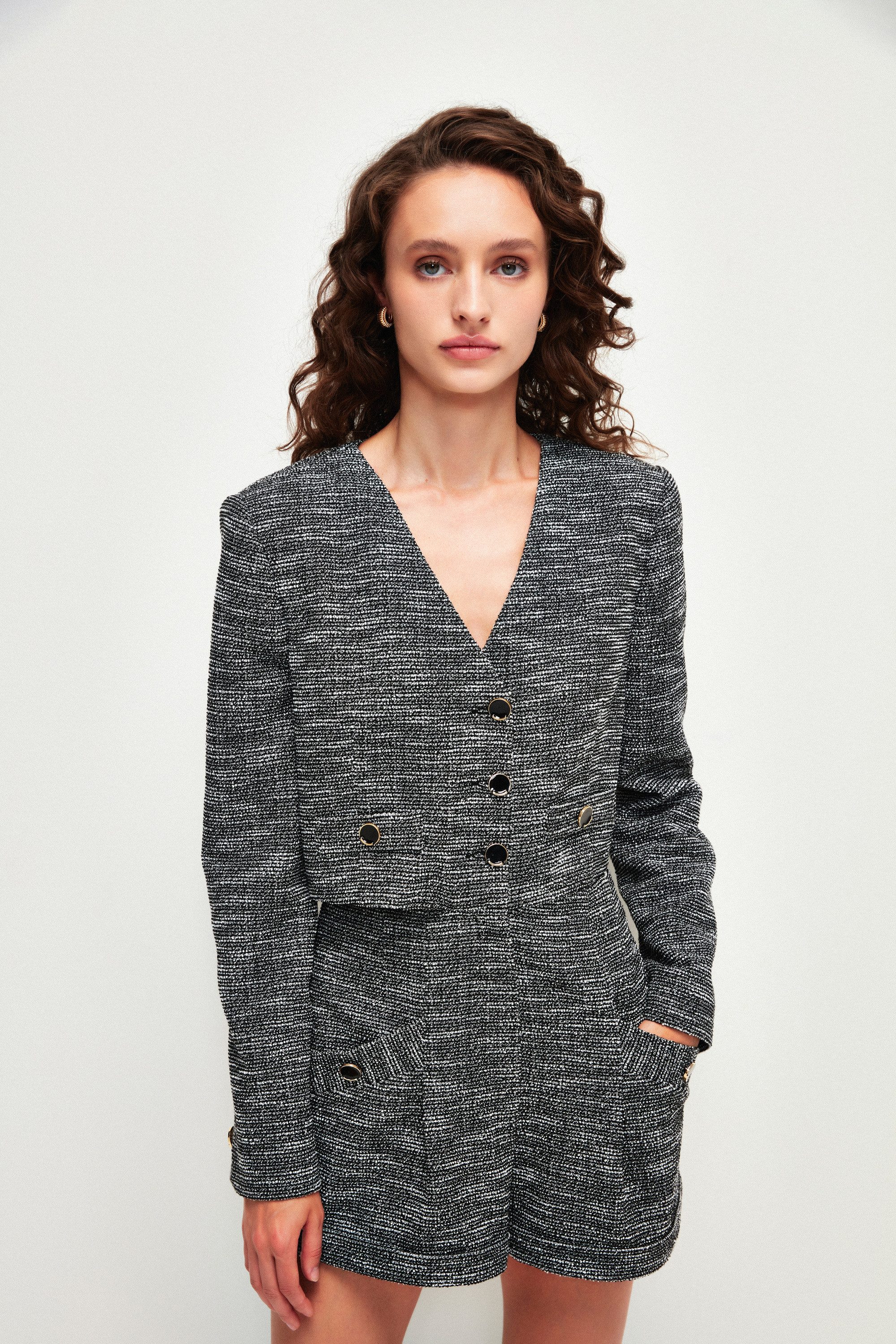 adL Jumpsuit Jumpsuit mit V-Ausschnitt und Taschendetail
