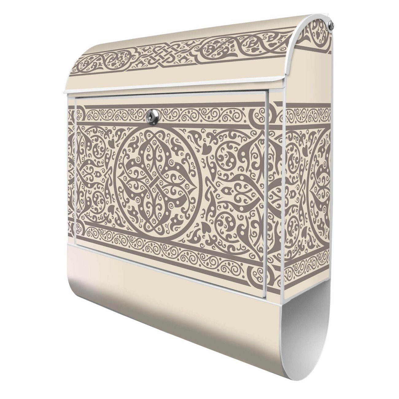 banjado Wandbriefkasten Stahl Keltischer Knoten (Wandbriefkasten witterungsbeständig, pulverbeschichtet, mit Zeitungsfach), 39 x 47 x 14cm