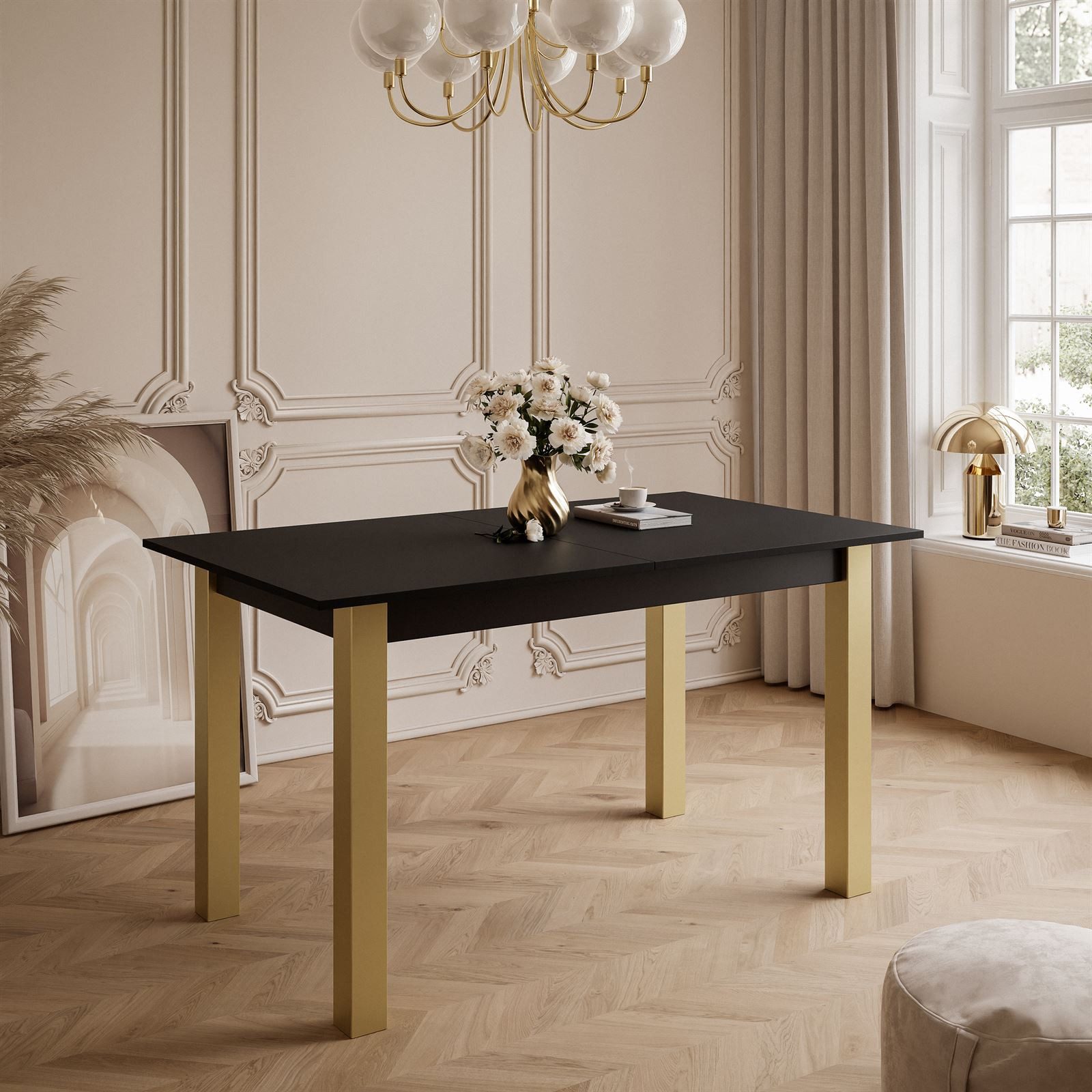 Lookway Esstisch ARTON GOLD ausziehbarer Tisch 140 cm günstig online kaufen