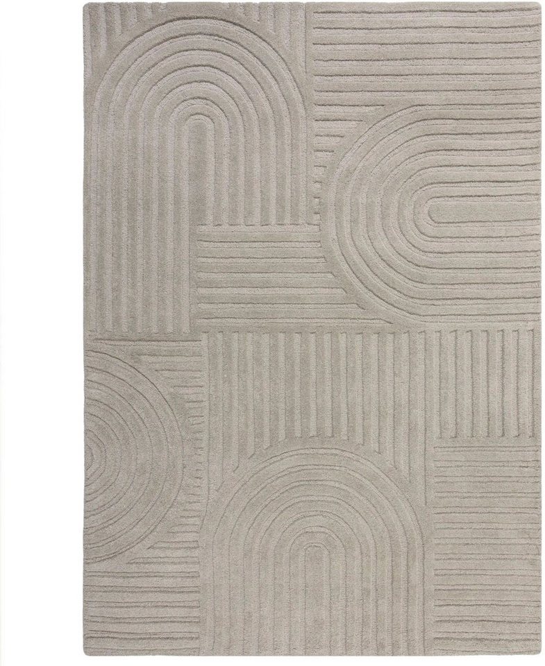 Wollteppich Zen Garden, FLAIR RUGS, Höhe: 10 mm, 100% Wolle,  Hoch-Tief-Effekt, auch als Läufer und in Rund erhältlich