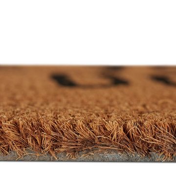Fußmatte Fußmatte Kokos mit Tierspruch, relaxdays, Höhe: 15 mm, Katze