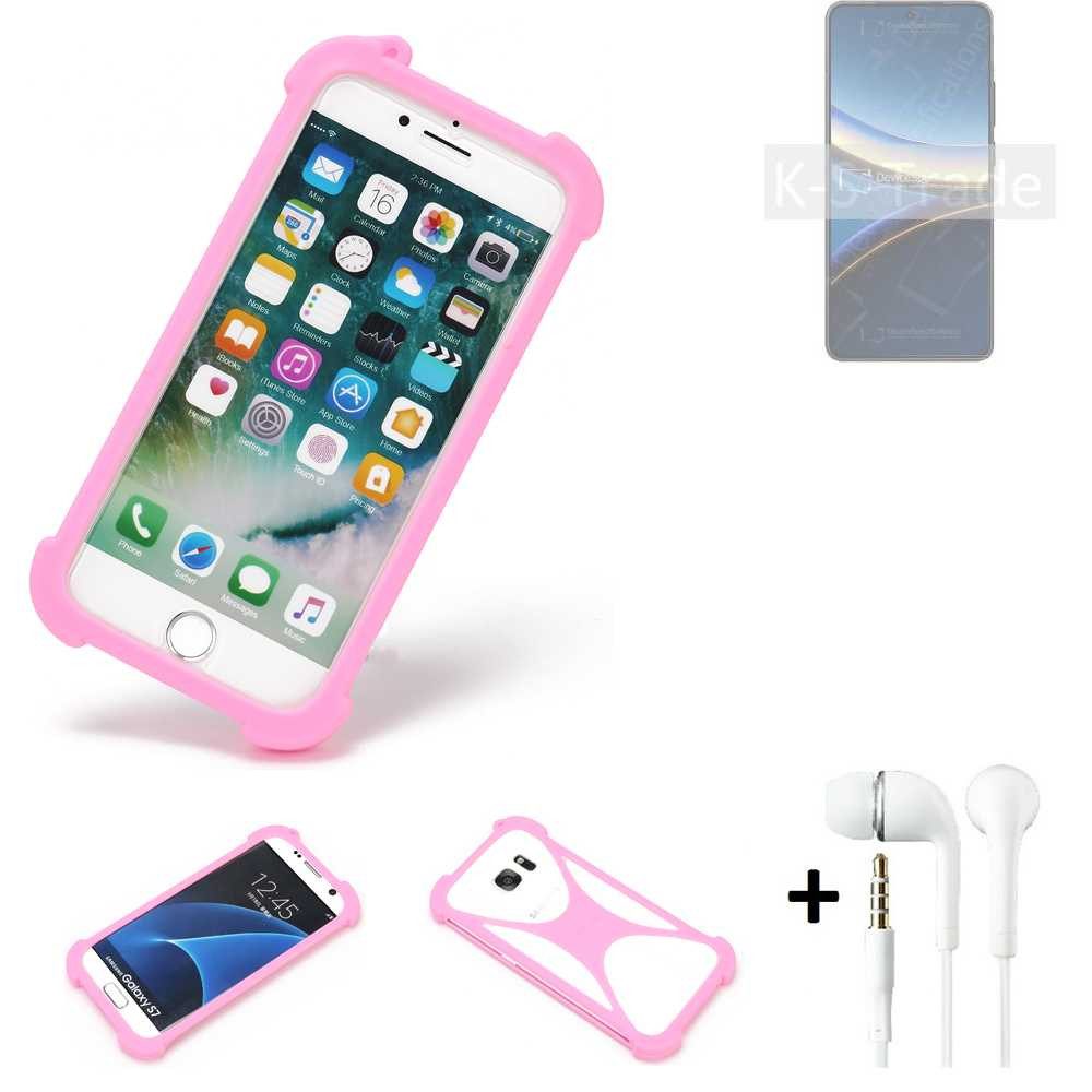 K-S-Trade Handyhülle für POCO F7 Pro, Bumper + Kopfhörer Handy Hülle Schutzhülle Silikon Schutz Hülle