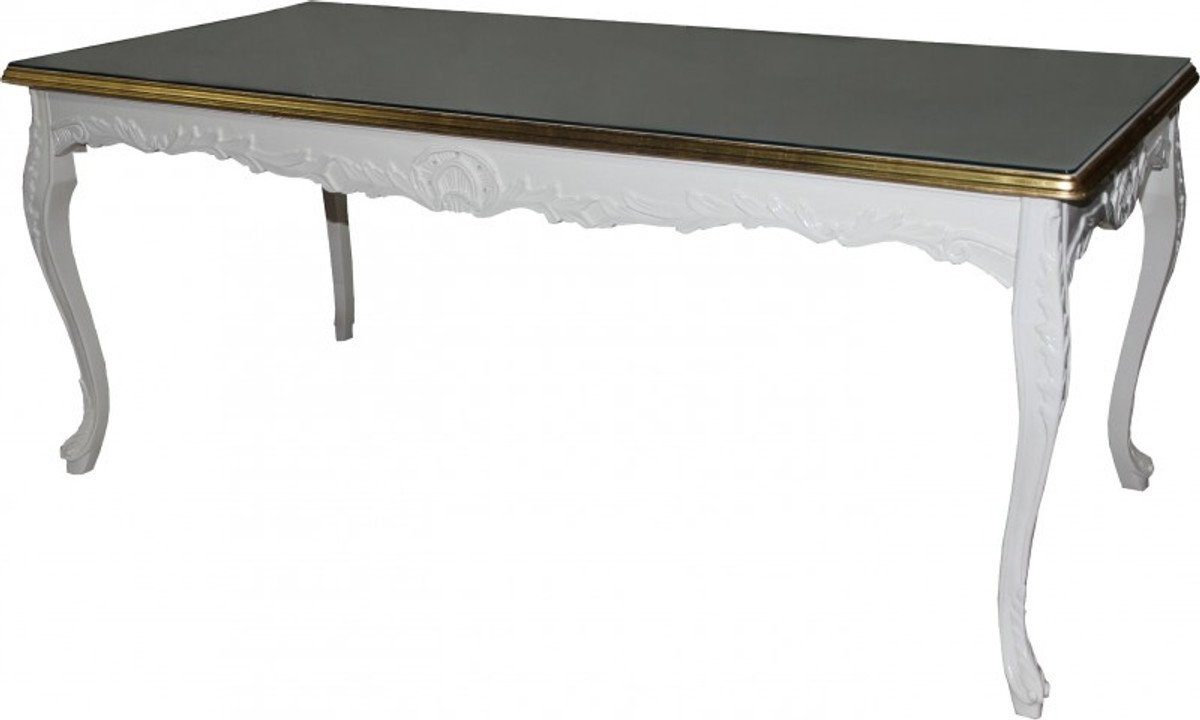 Casa Padrino Esstisch Barock Esstisch leicht Cremebarben/Gold 200 cm x 90 cm- Esszimmer Tisch - Antik Stil Möbel - Limited Edition