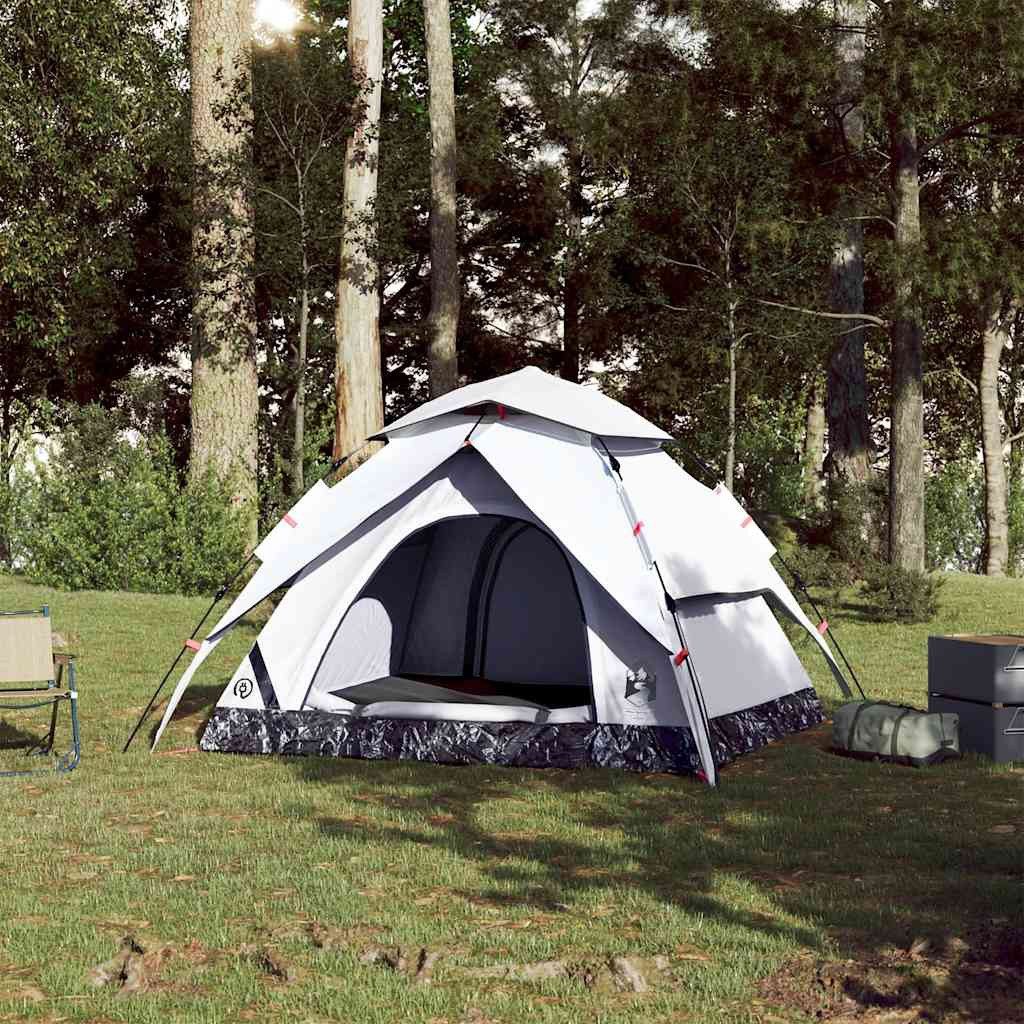 furnicato Faltzelt Campingzelt Kuppel 230x230x140 cm Weiß, (1 tlg), Wetterfestes Familienzelt mit Verdunkelungsstoff und E-Anschluss