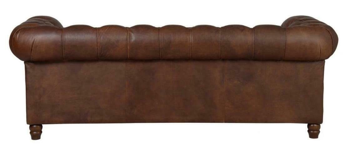 Chesterfield Dreisitzer Chesterfield-Sofa, Neu Braun Couchen Modern Sofa Leder Design JVmoebel