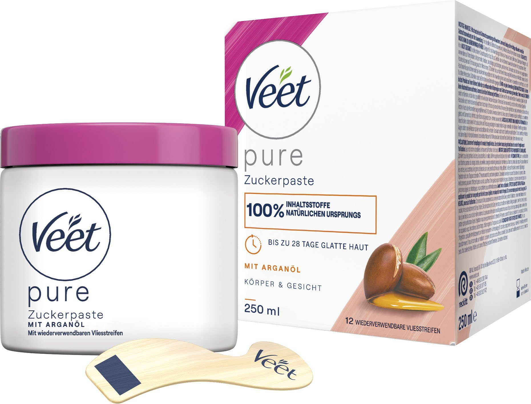 Pure Veet Zuckerpaste Paste für Körper Gesicht die Arganöl, an & Zuckerpaste Haarentfernung Sugaring mit