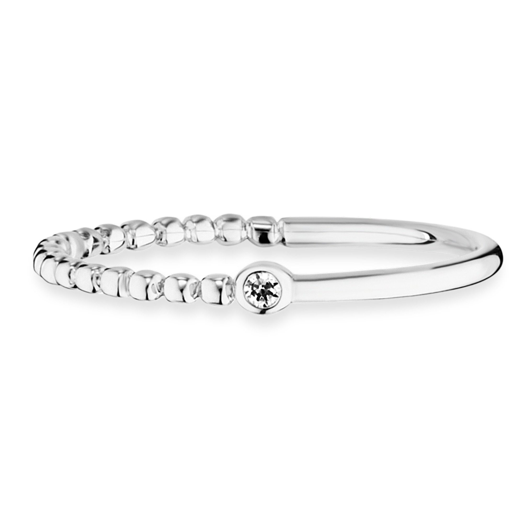 CAÏ Fingerring 925/- Sterling Silber rhodiniert Zirkonia