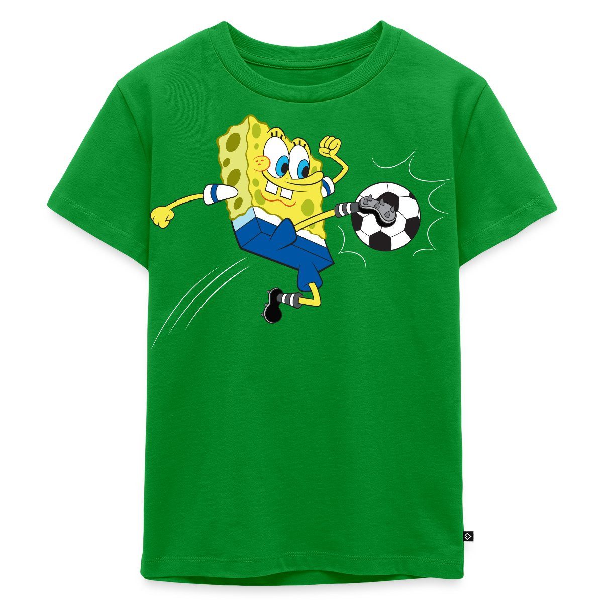 T-Shirt Spongebob Schwammkopf Kickt Einen Fußball Kinder Premium T-Shirt