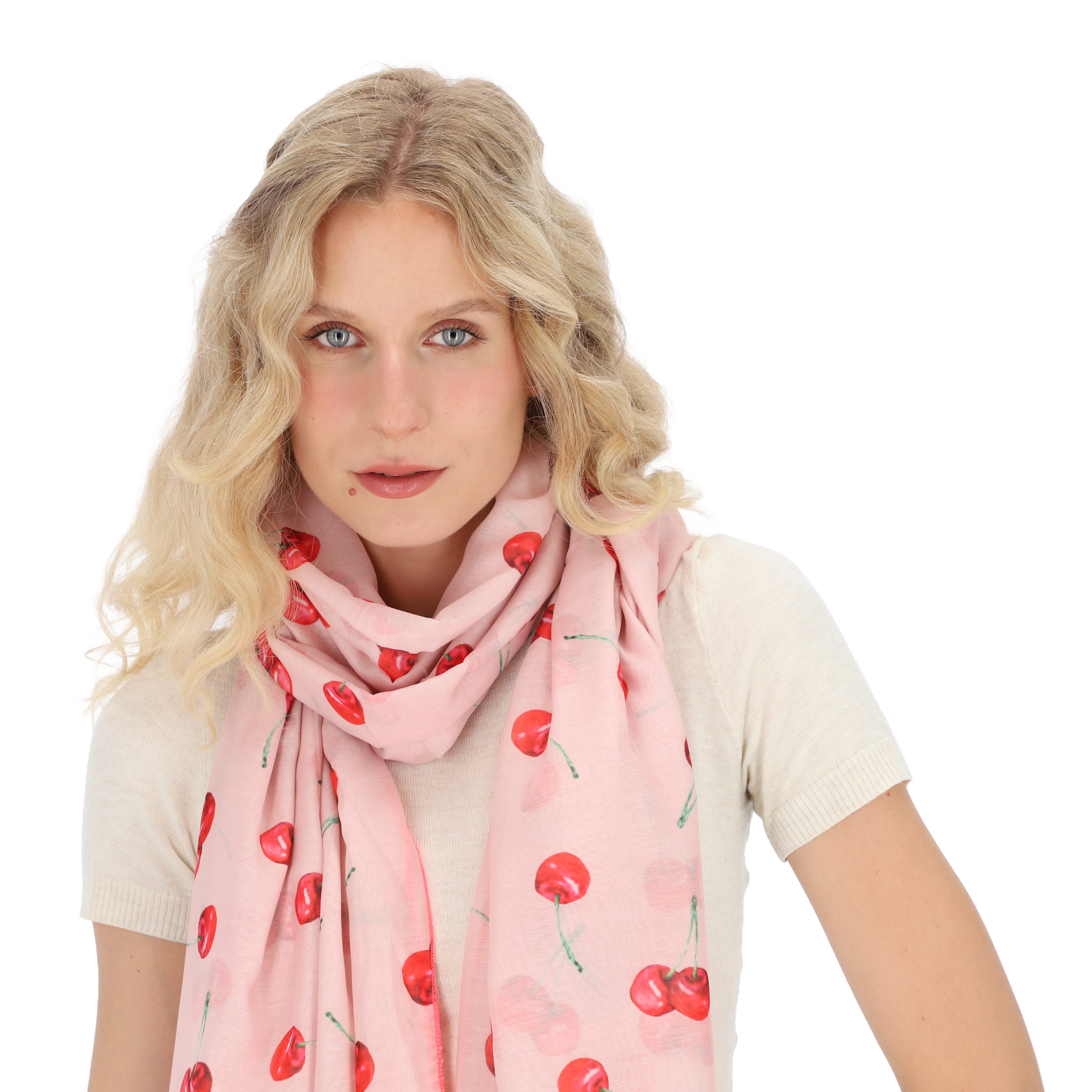 halsüberkopf Accessoires Modeschal Cherry, mit fotorealistischen Kirschen