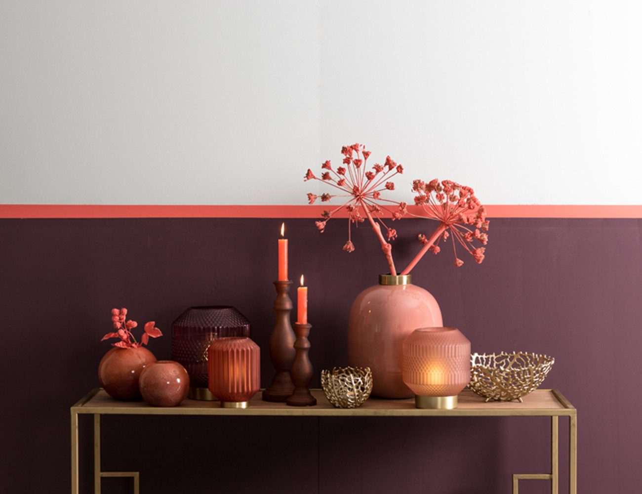 Light & Living Dekovase Dekovase Vase CHOW von Light & Living Blumenvase Tischvase pink 31 cm