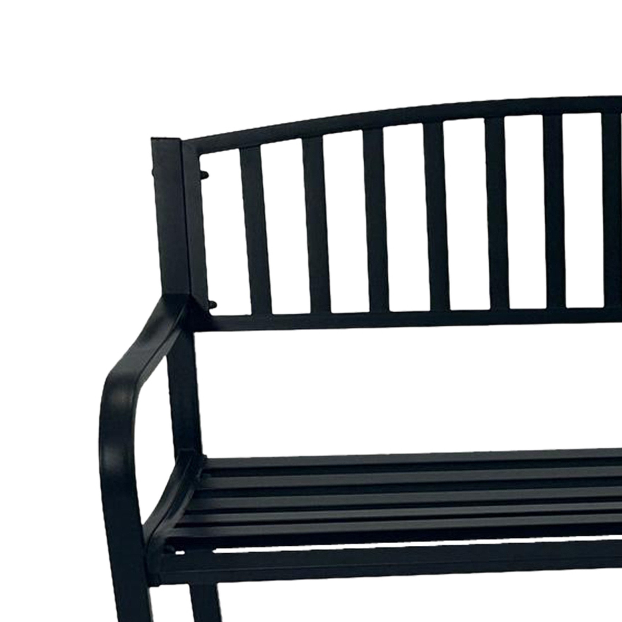 TPFGarden Gartenbank DOVER (Holzbank - 2-sitzer - Metallbank Rückenteil Gusseisen, Robuste Outdoorbank schwarz), Hochwertige Bank mit den Maßen (BxHxT): 127 x 85 x 63 cm