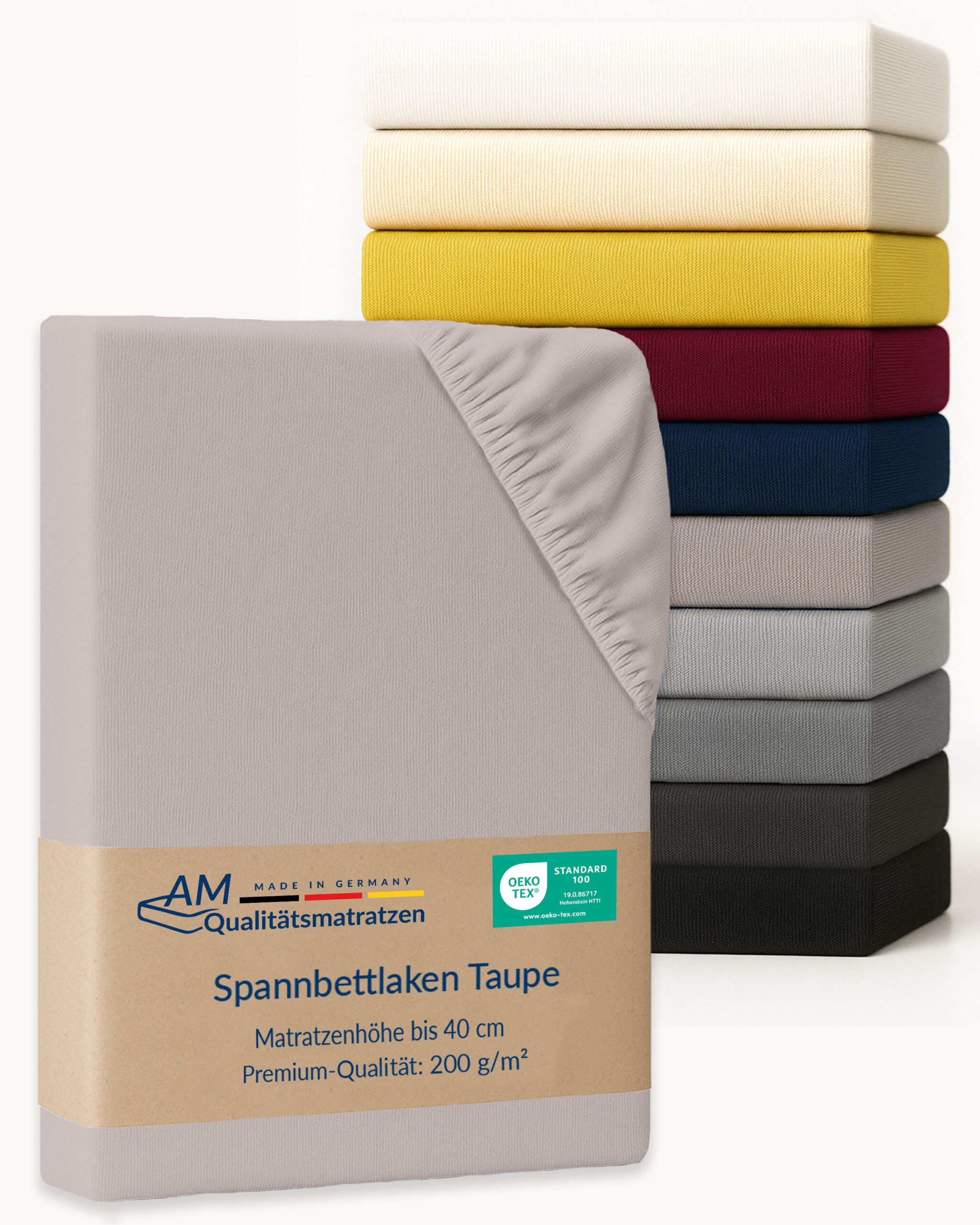 AM Qualitätsmatratzen Spannbettlaken Baumwolle in taupe, günstig online kaufen
