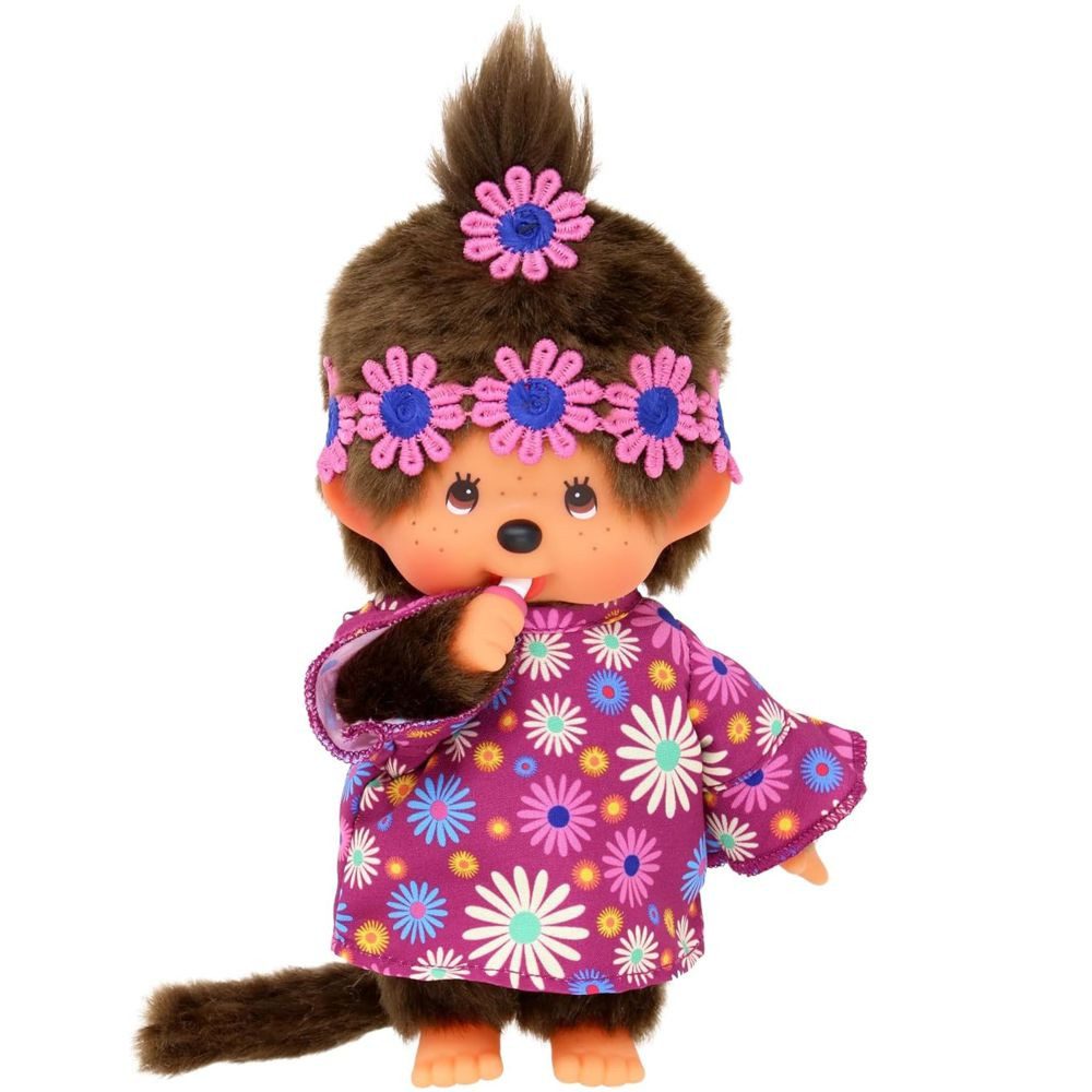 Monchhichi Plüschfigur Hippie Mädchen im Kleid 20 cm Monchhichi Puppe mit e günstig online kaufen