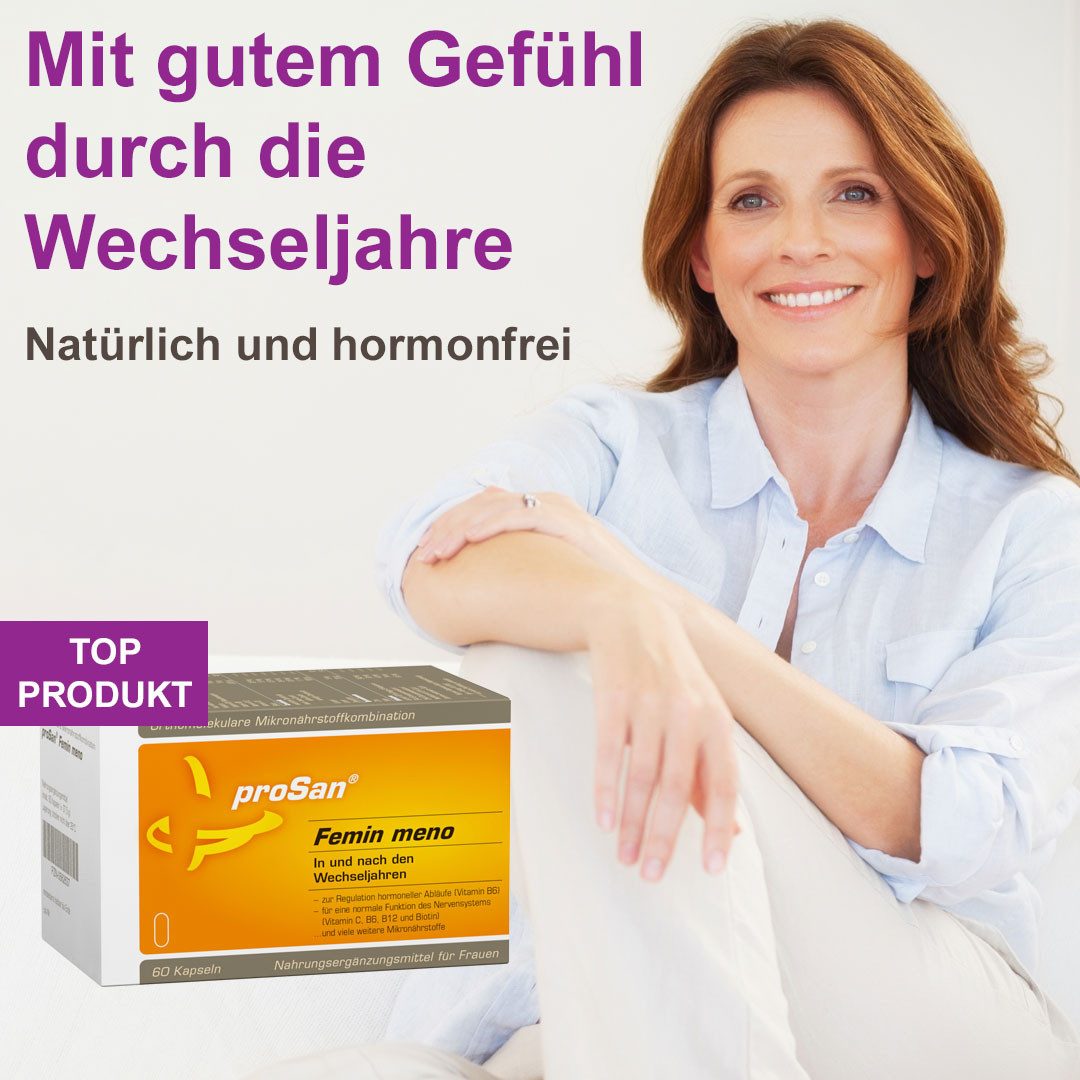 proSan Femin meno, für die Wechseljahre natürlich, pflanzlich & hormonfrei, Kapseln, 60 St., 38 g