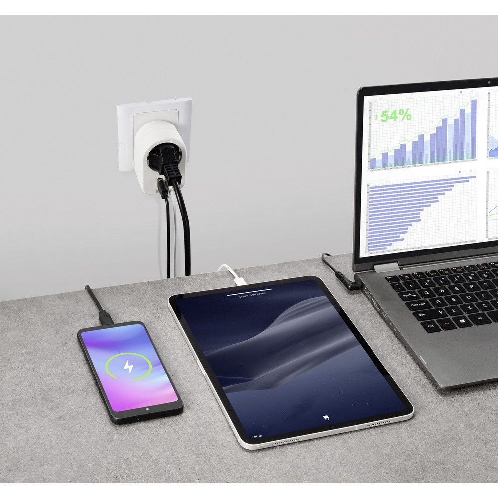 Sygonix Sygonix SY-6713236 Zwischensteckdose mit USB Weiß Mehrfachsteckdose – Bild 3 von 5