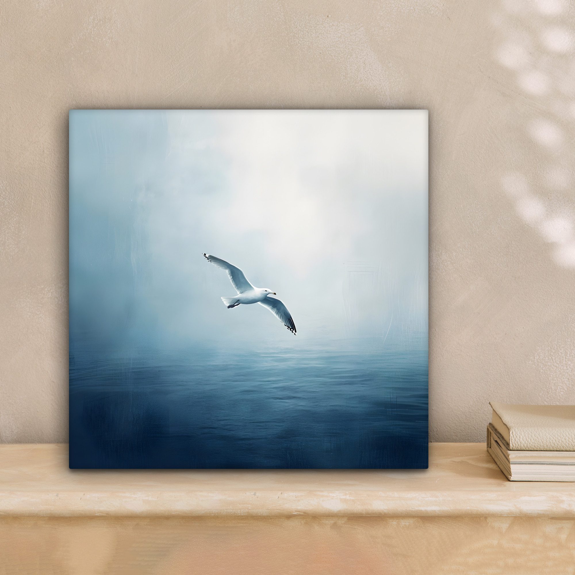 OneMillionCanvasses® Leinwandbild Möwe - Weiß - Meer - Neblig, Fotodruck (1 günstig online kaufen