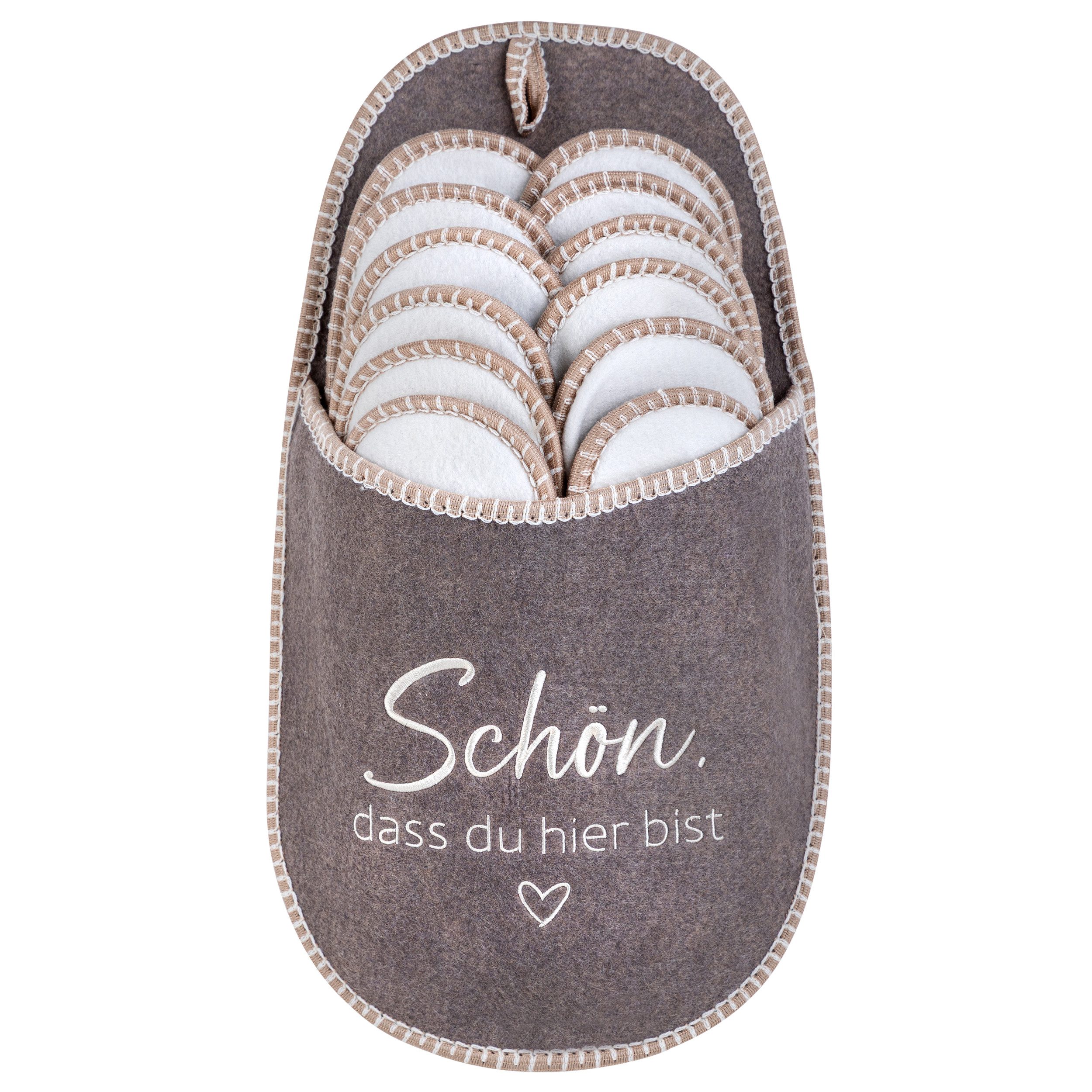 ONVAYA ABS Gästepantoffel, Schön, dass du hier bist, 6er Set Pantoffel