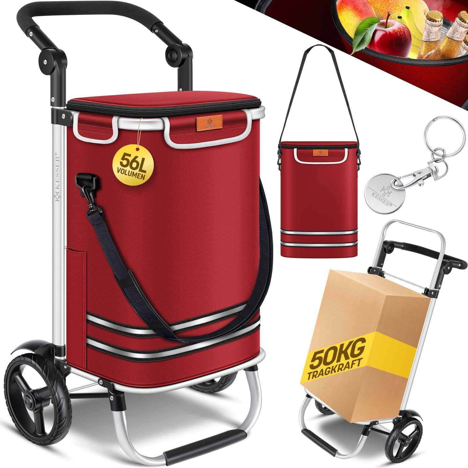 KESSER Einkaufstrolley, klappbar mit 56L Kapazität günstig online kaufen