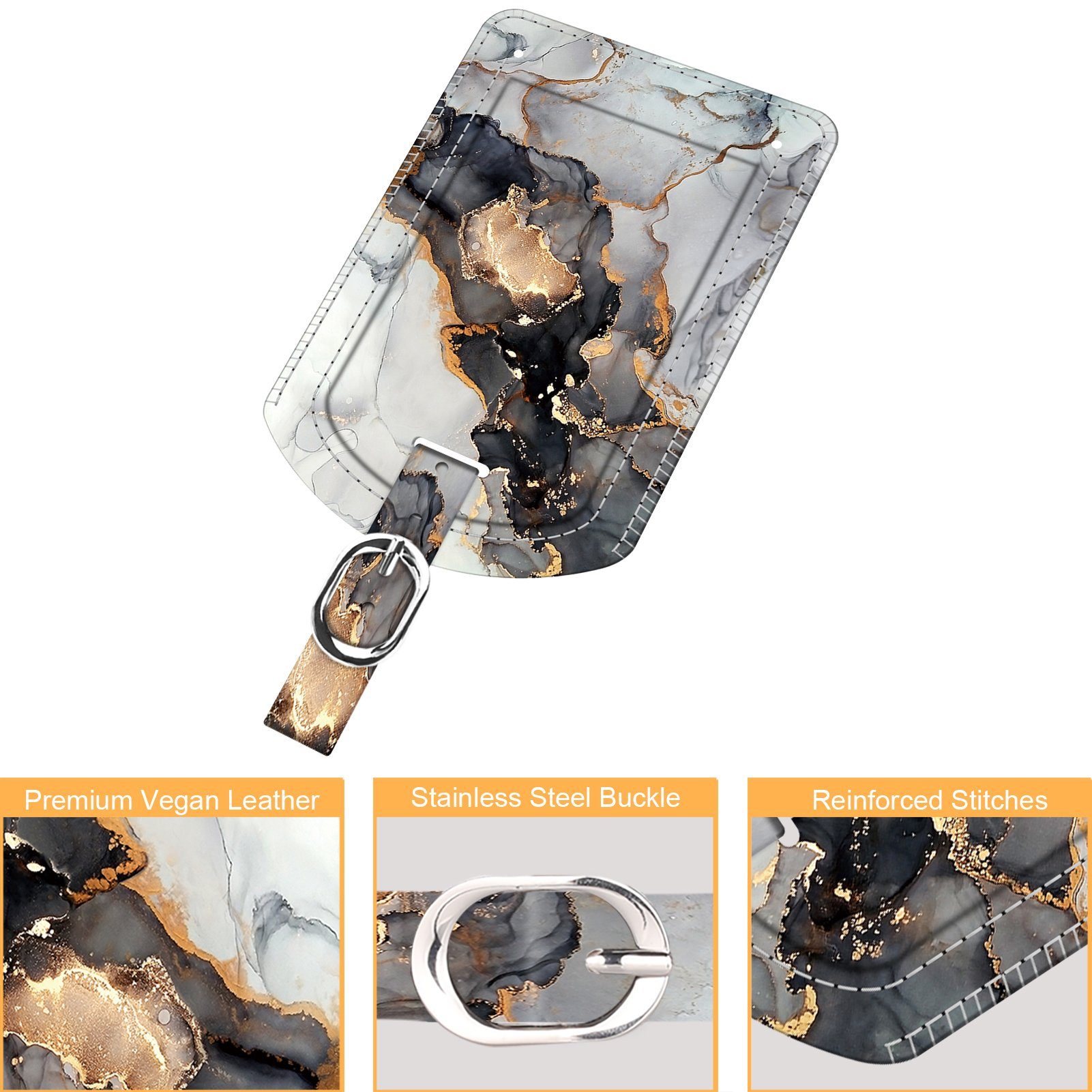 Fintie Gepäckanhänger Kofferanhänger aus Kunstleder, Gepäckanhänger ID Etik günstig online kaufen