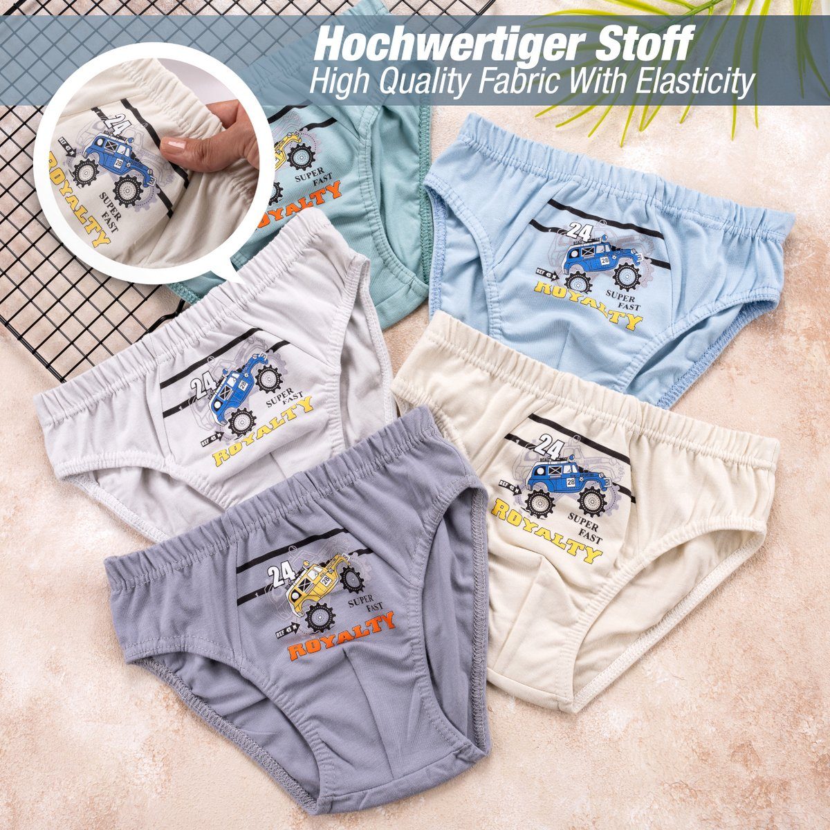LOREZA Slip 10er Set Jungen Slips - Rallye - Bunt (Set, 10-St)
