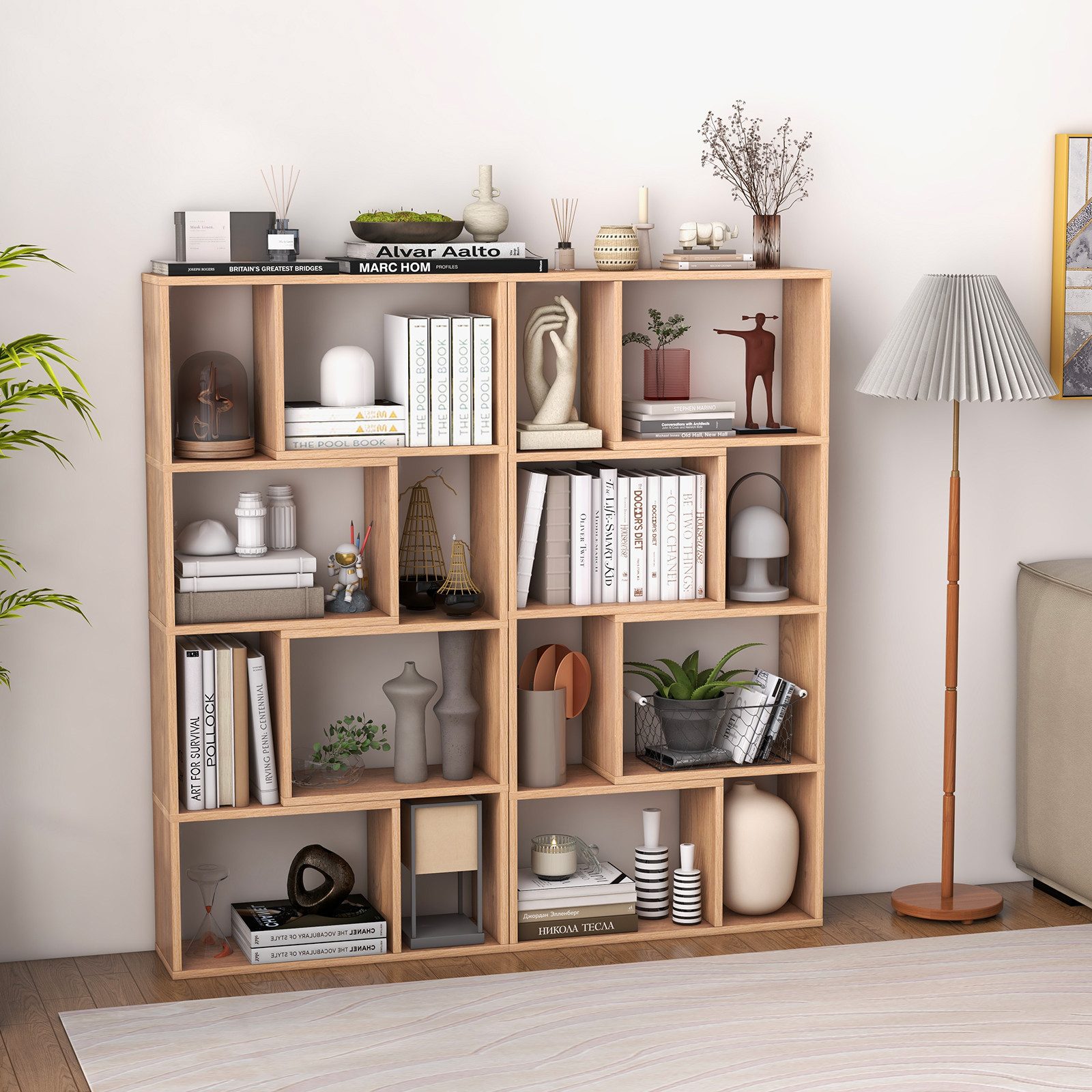 KOMFOTTEU Bücherregal, Würfelregal mit 8 Fächern, günstig online kaufen