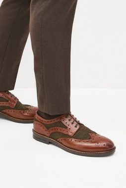 Next Brogue aus Leder mit Tweeddetail Schnürschuh (1-tlg)