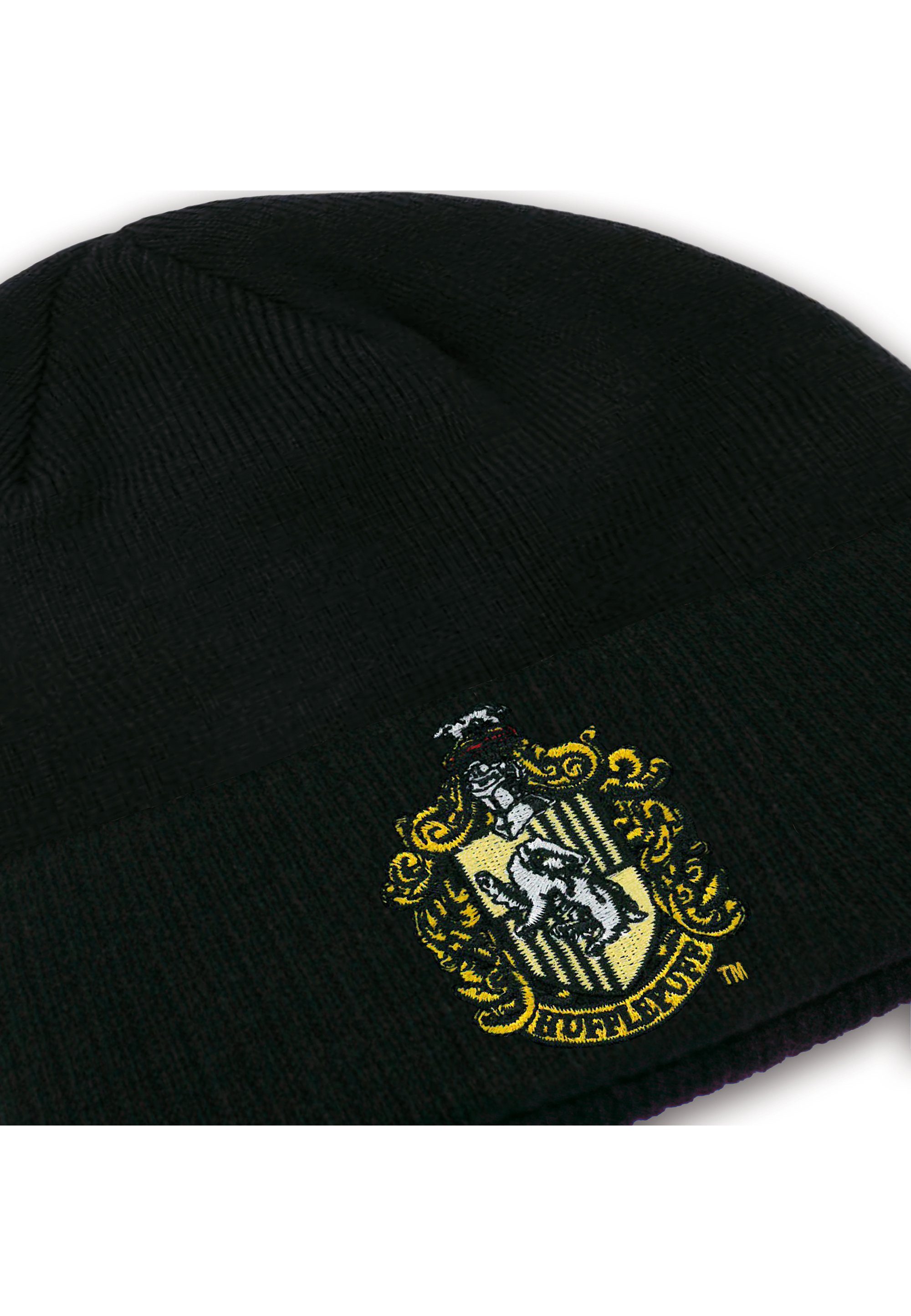 Hufflepuff toller Harry LOGOSHIRT Stickerei Potter - mit Strickmütze