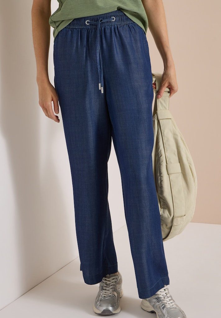 CECIL 3/4-Hose Cecil / Da.Casual-Hose / Style Neele Tencel Dark Blue