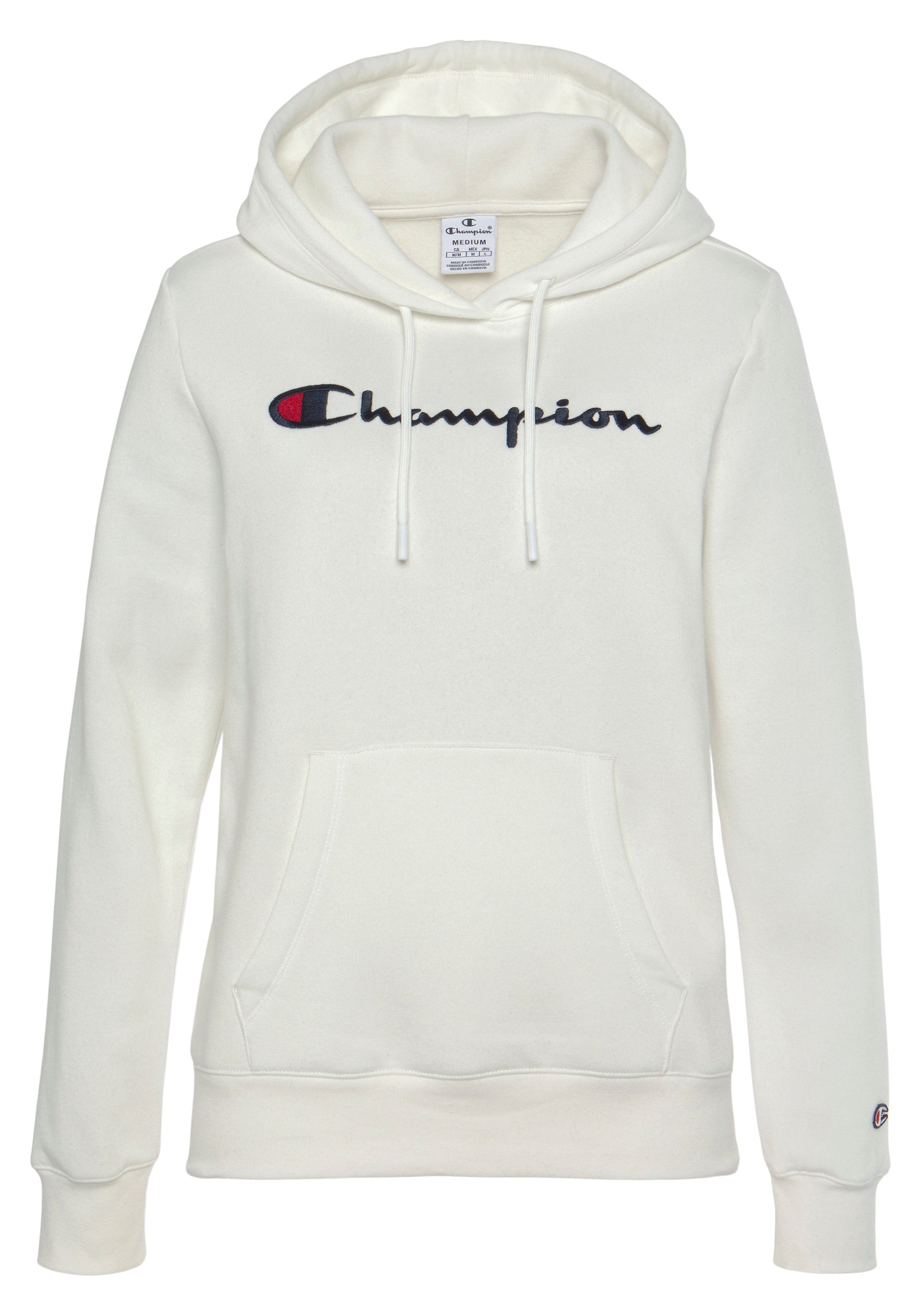 Champion Kapuzenpullover Fleece Sweatshirt large Hooded aus Classic Log, Sweatshirt leichtem