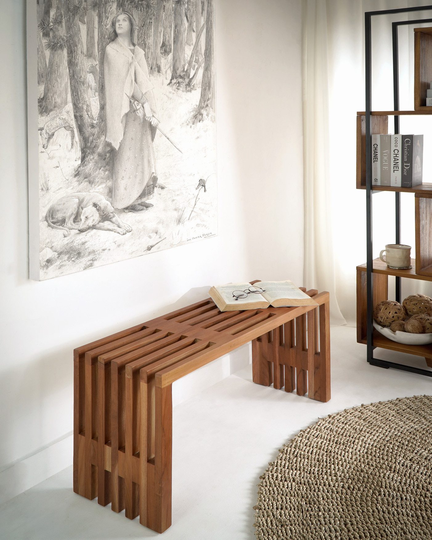 More2Home Saunabank Sitzbank LINEA, Teak massiv, 90 cm