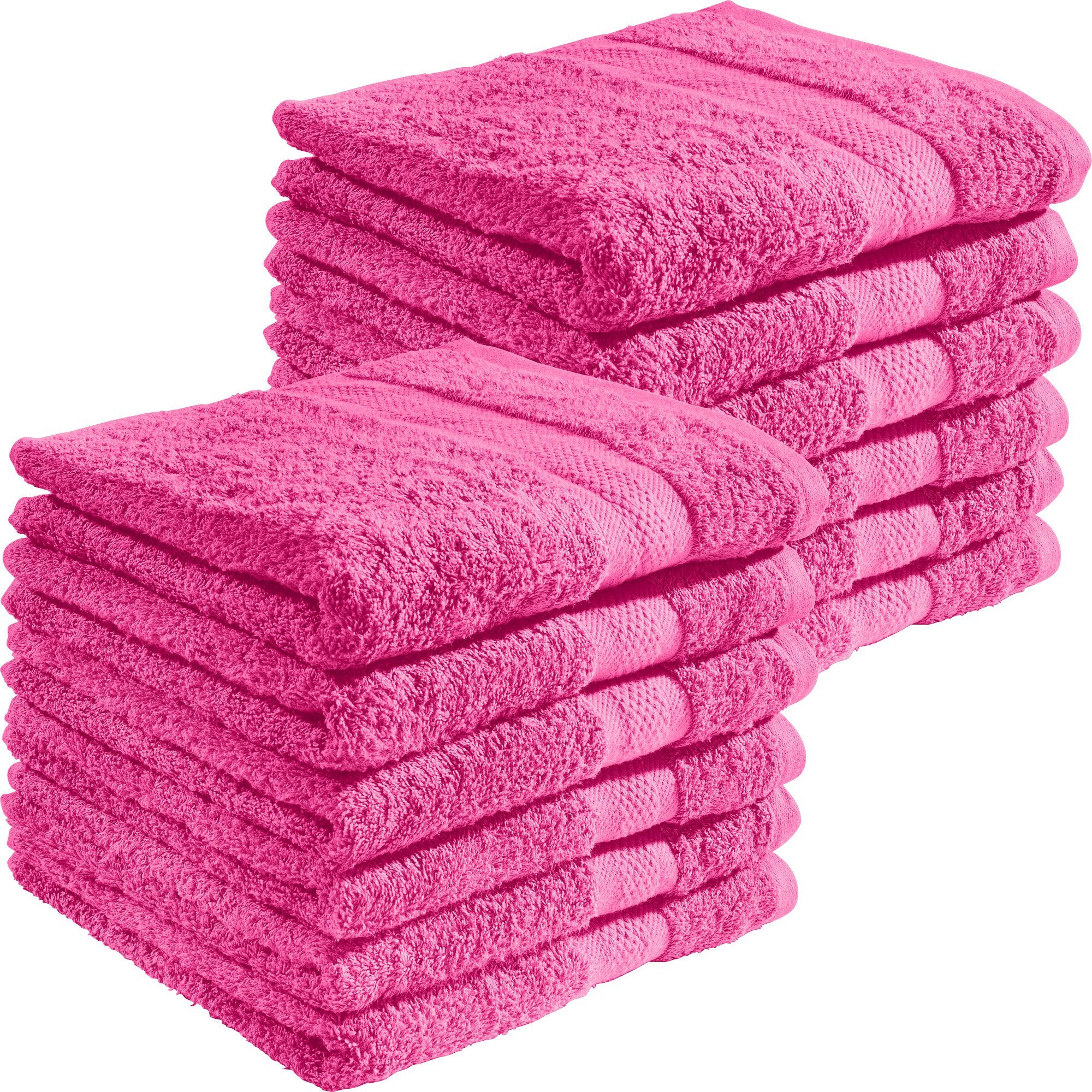 REDBEST Handtuch Handtuch "Chicago" 12er-Pack, Walk-Frottier pink (12-St), Uni Frottier