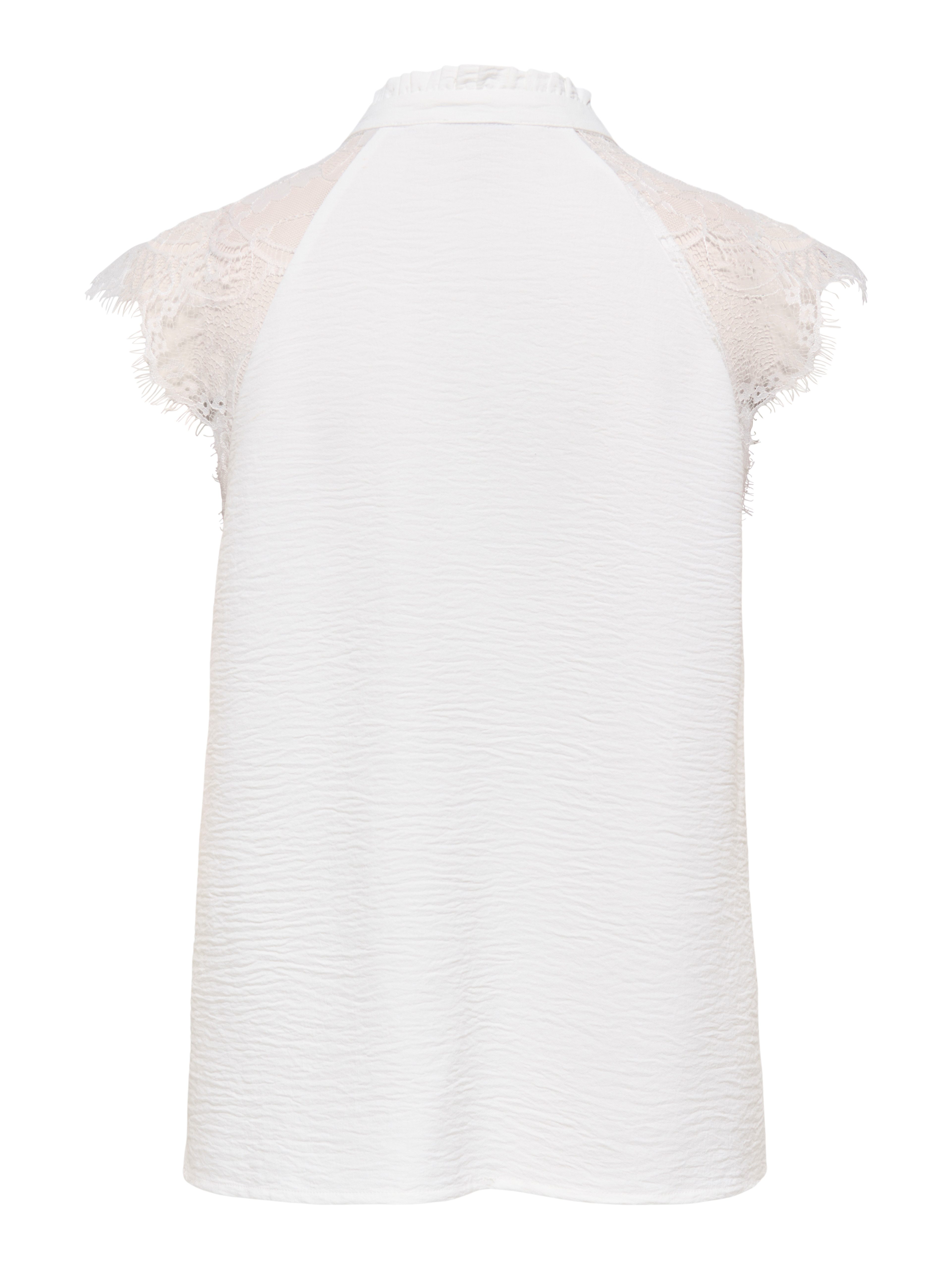 ONLY Shirttop ONLPLOY METTE SL LACE V-NECK TOP WVN Kunstfaser, regular fit, V-Ausschnitt