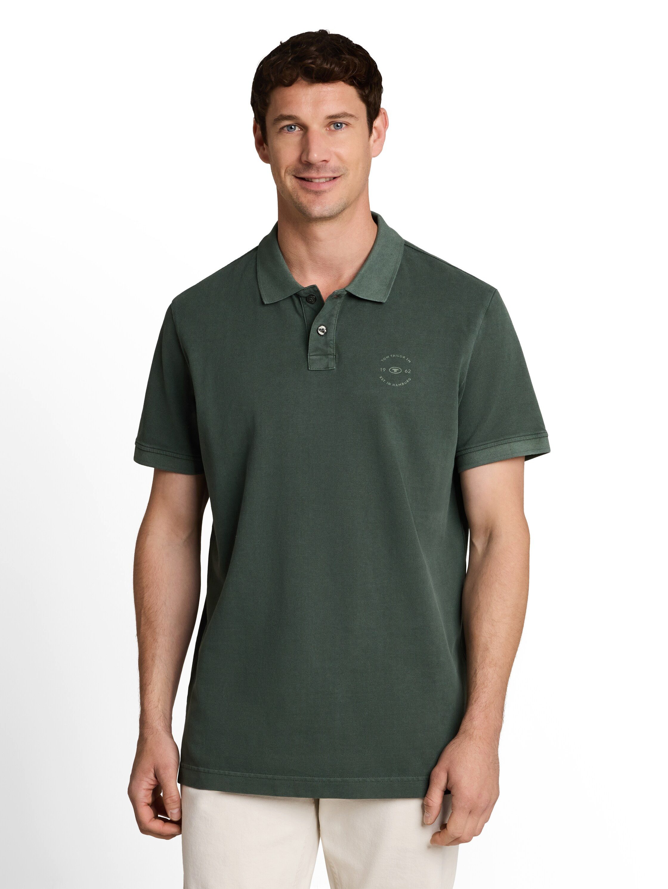 TOM TAILOR Poloshirt Sommershirt mit kleinem Logo-Print