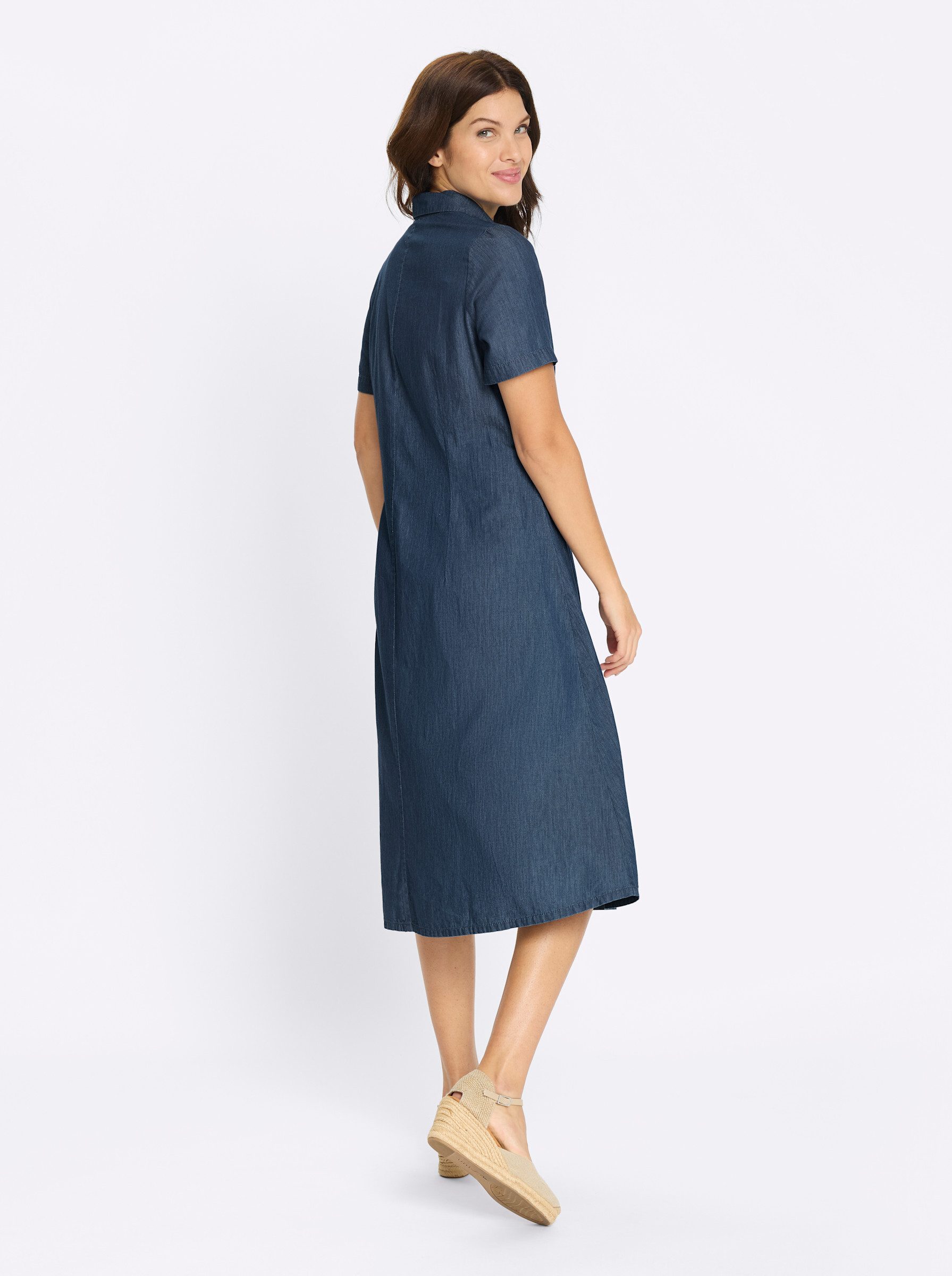 Sieh an! Etuikleid Jeans-Kleid Kurzarm