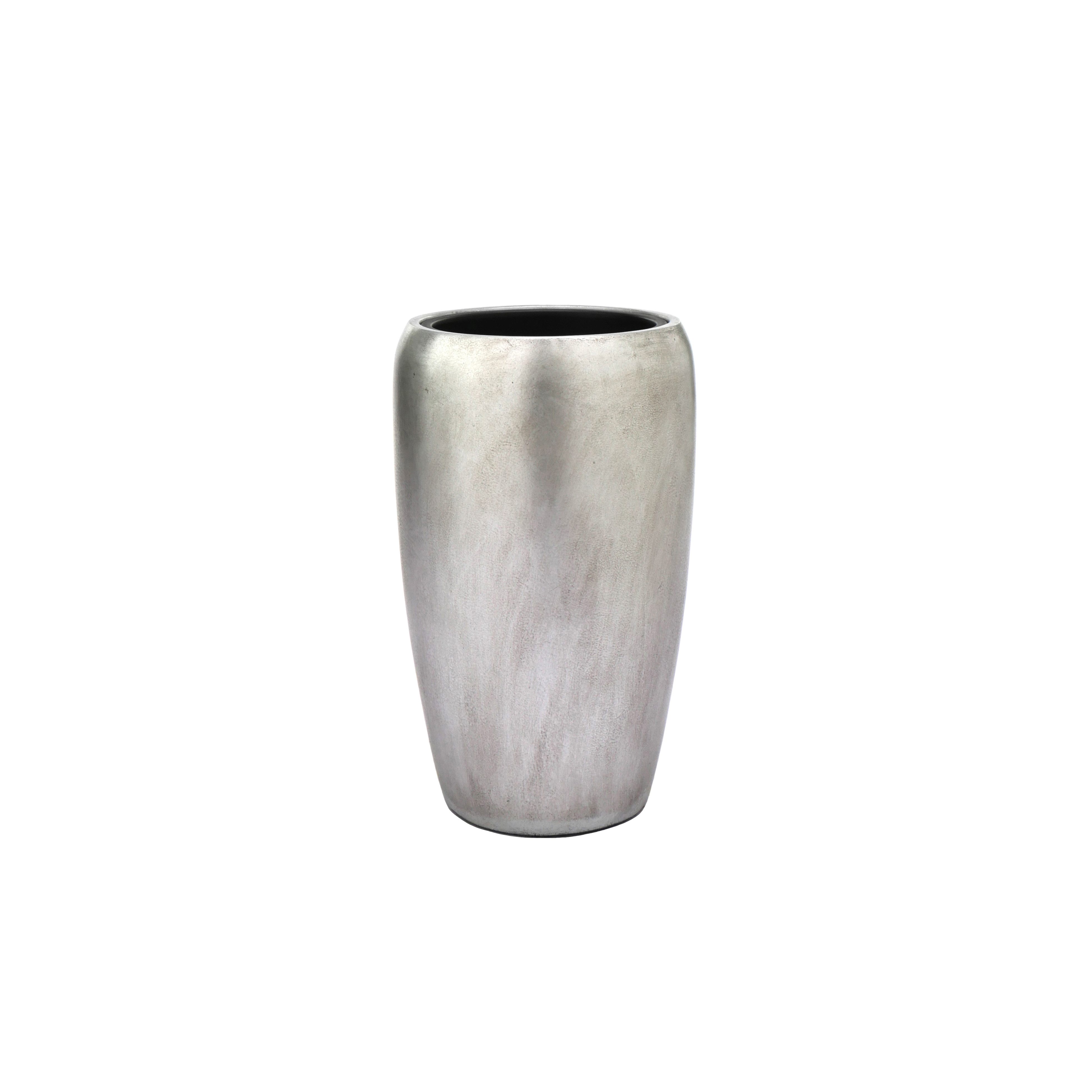 Flingora Bodenvase Cleo, mit Einsatz - Fiberglas - Indoor - Silber - Höhe 51 cm