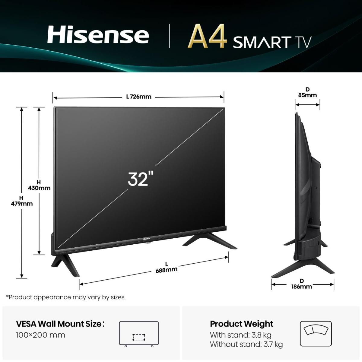Hisense 32A4Q LCD-LED Fernseher (81 cm/32 Zoll, Full HD, Smart-TV)