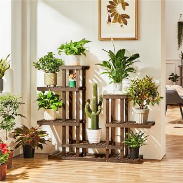 Yaheetech Blumenständer, Pflanzenregal aus Holz