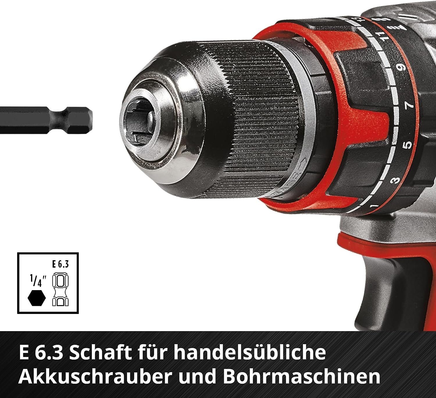 Einhell Bohrer- Bitset, Metallbohrer E 16-tlg. 6.3 M-CASE Bohrer-Set, Holz, Schaft Stein, mit und
