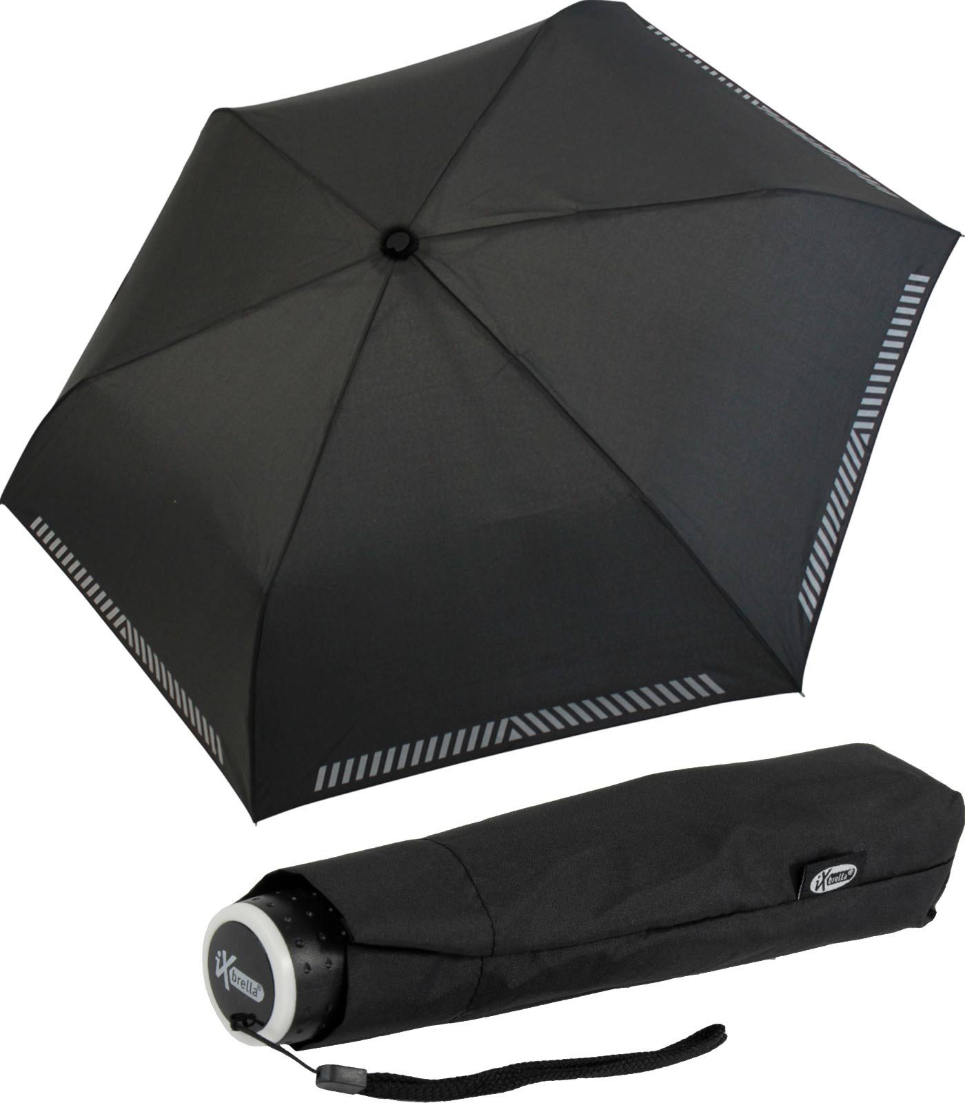 iX-brella Taschenregenschirm Mini Kinderschirm Safety Reflex extra leicht, reflektierend