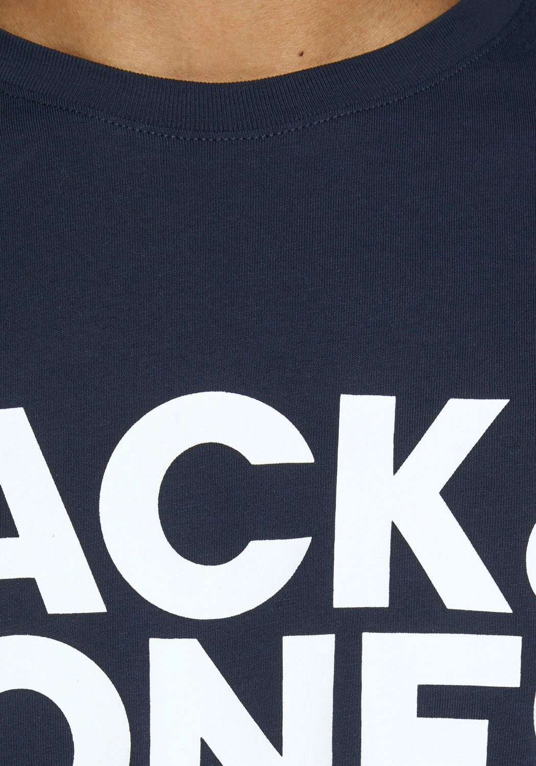 TEE T-Shirt CORP navy mit LOGO Jones & Logoprint Jack