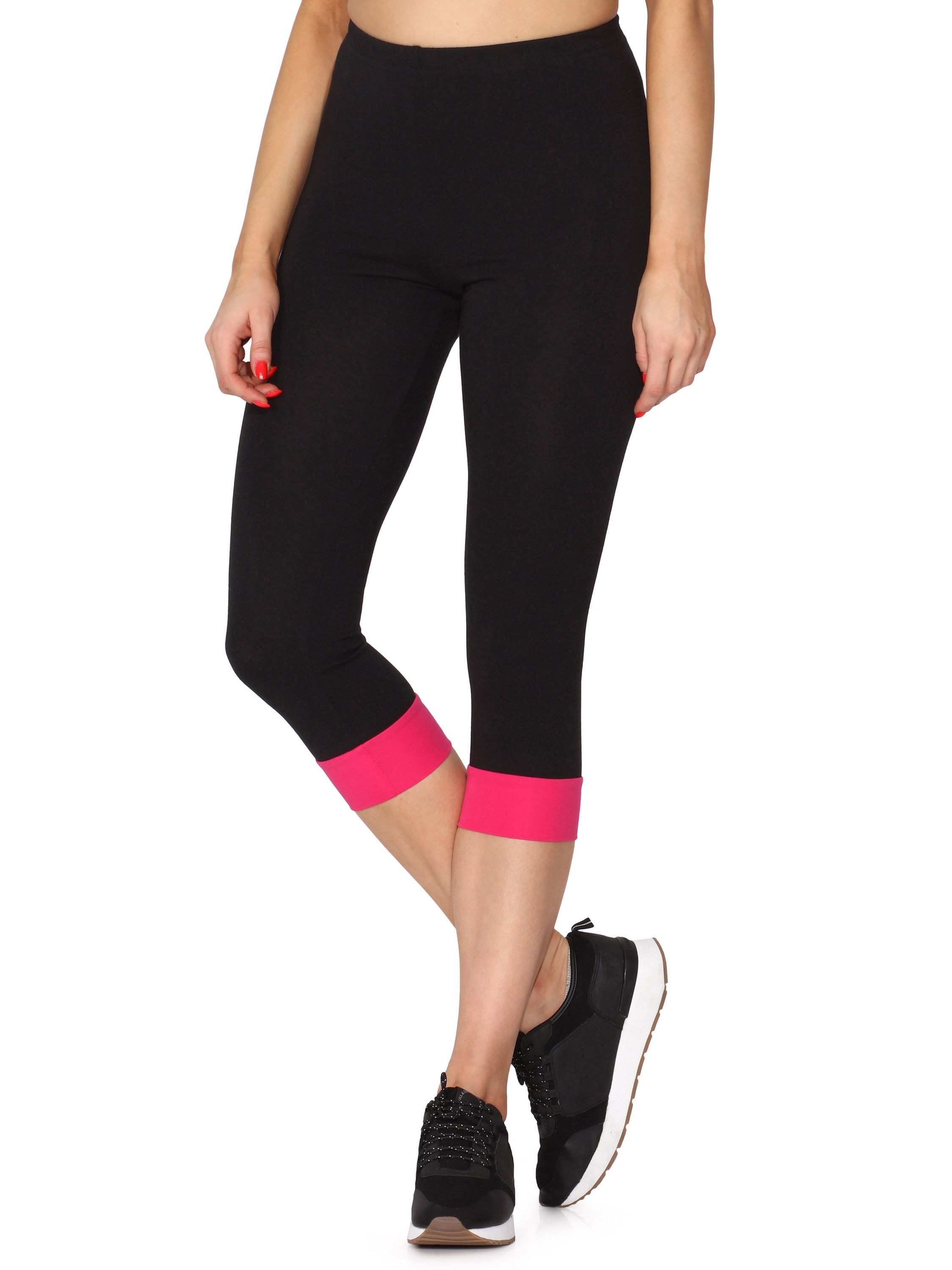 Merry Style Leggings Damen Leggings aus Baumwolle mit angenähtem Bündchen MS10-379 (1-tlg) elastischer Bund