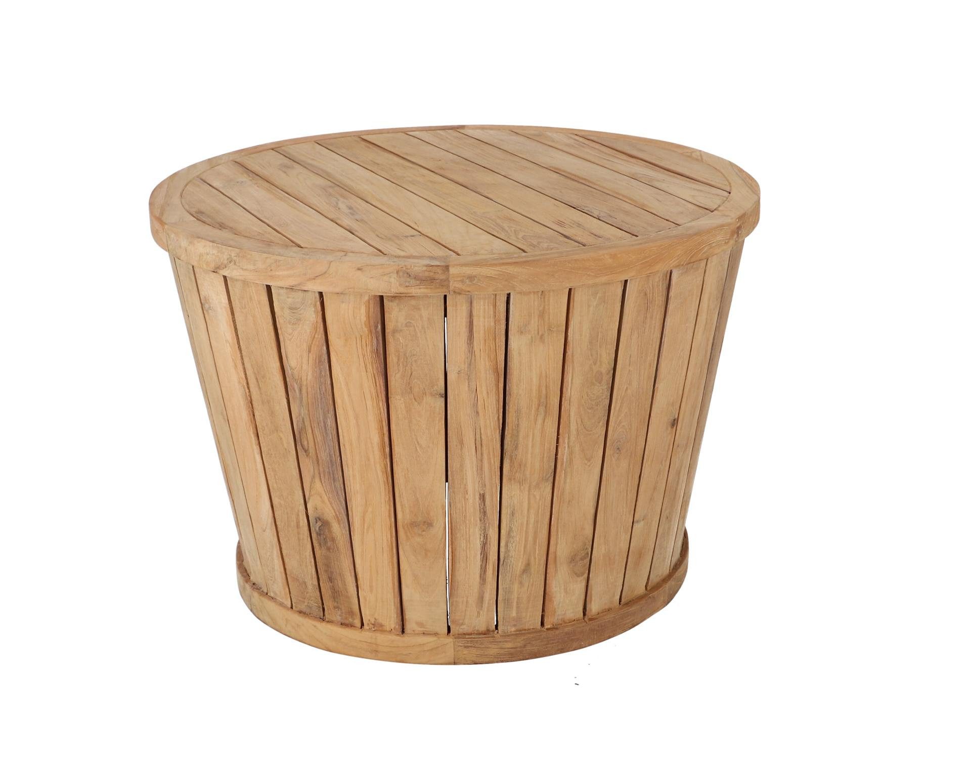 jankurtz Beistelltisch Circus aus recyceltem Teakholz, Ø 63 cm