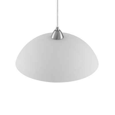 ELC European Lighting Circle Pendelleuchte Beeka, dimmbar, Leuchtmittel nicht inklusive, Glas, Eisen, weiß, nickel matt, 1 flammig, E27, Glas Hängelampe