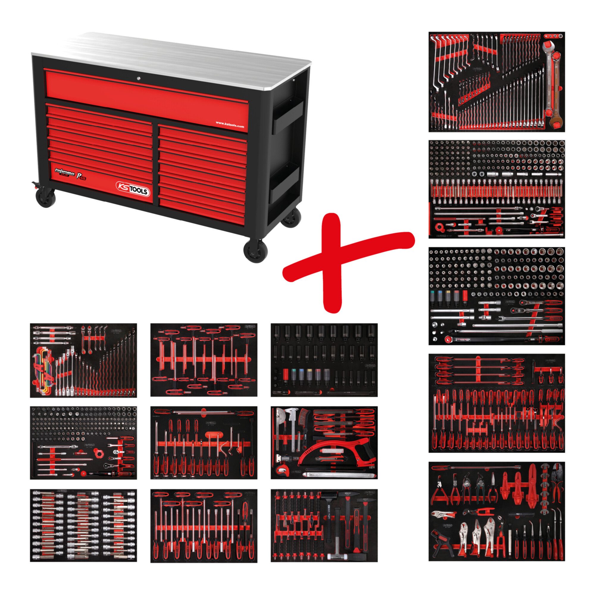 KS Tools KS Tools Performanceplus Werkstattwagen-Satz P45 mit 950 Werkzeugen fü
