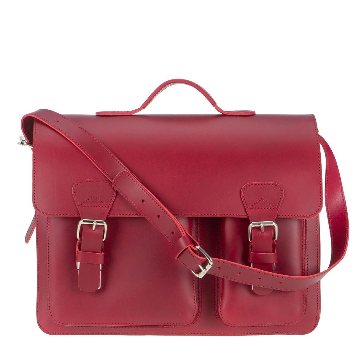 Aktentasche Lehrertasche Damen Herren Leder 40x31cm mit 2 Fächer Business Schule
