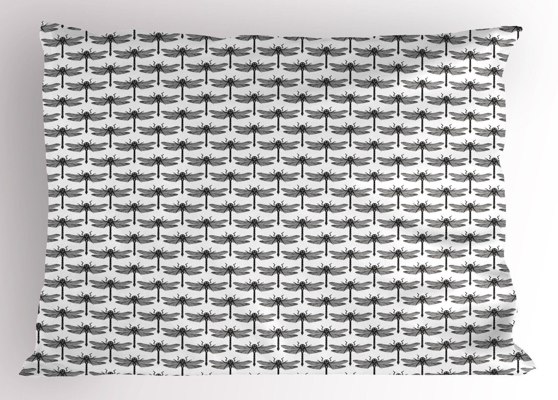 Kissenbezüge Dekorativer Standard Size monochrome (1 Stück), Entomologie Libellen Kopfkissenbezug, Abakuhaus Gedruckter
