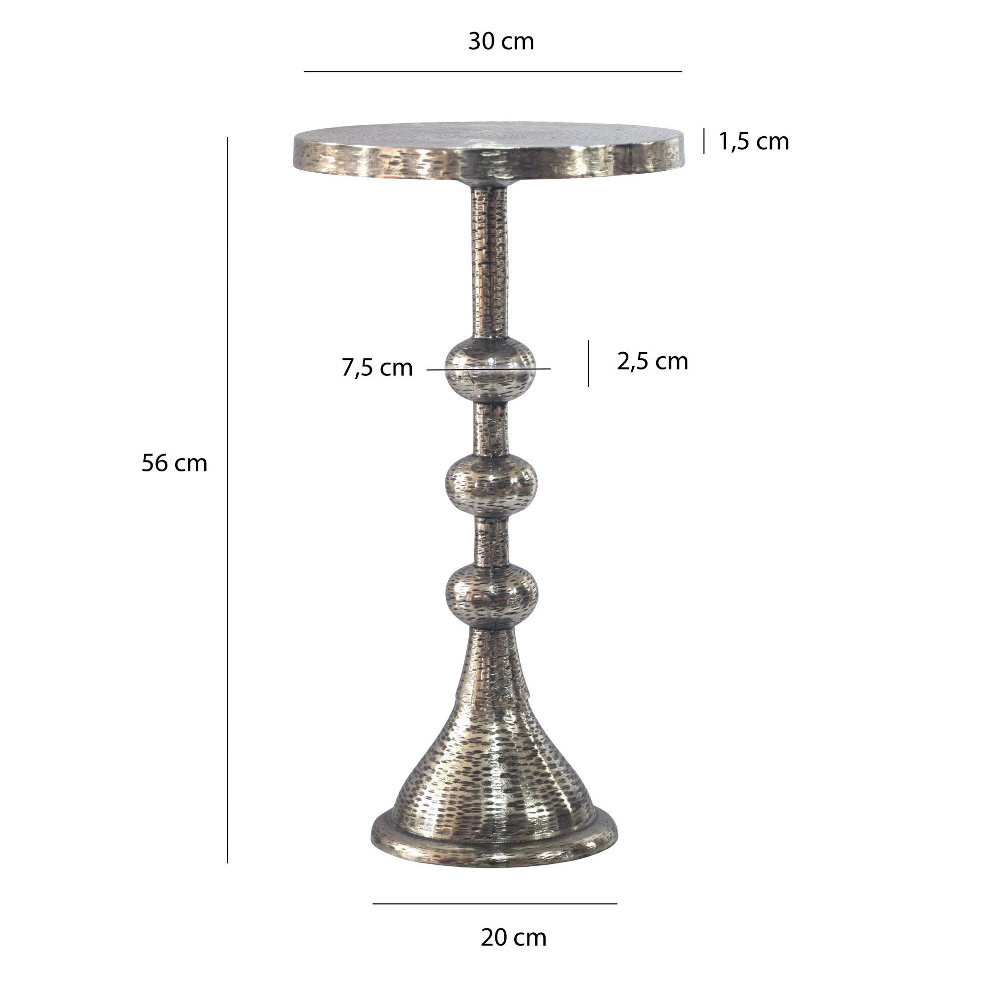 FINEBUY Beistelltisch SuVa76450 Aluminium Anstelltisch 30cm Dekotisch Wohnzimmertisch (Kompakte Größe mit Designcharakter), Elegante Optik in orientalischer Form