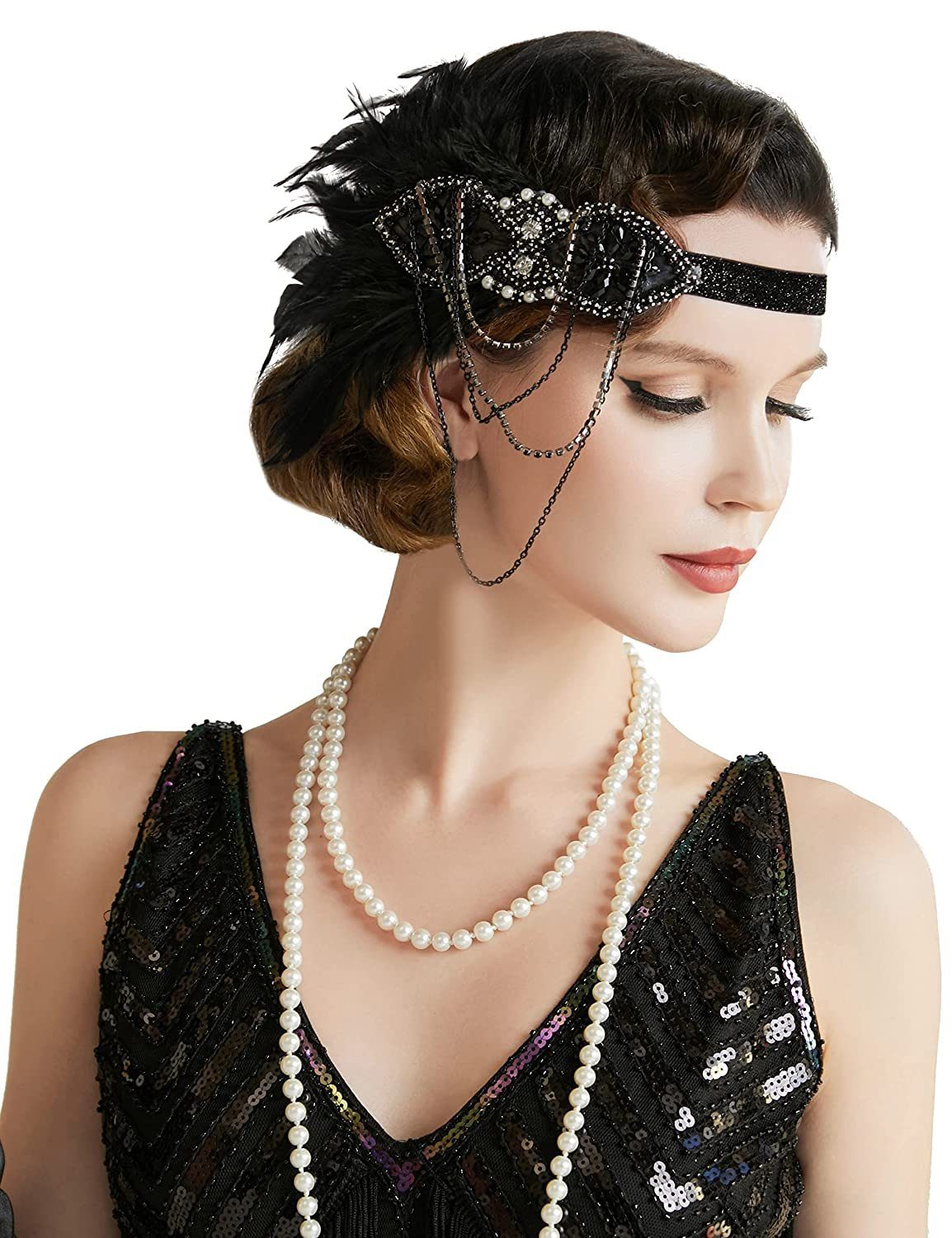 Housruse Diadem »1920er Stirnband Damen Kostümzubehör 20er Jahre Flapper  Feather Stirnband« online kaufen | OTTO