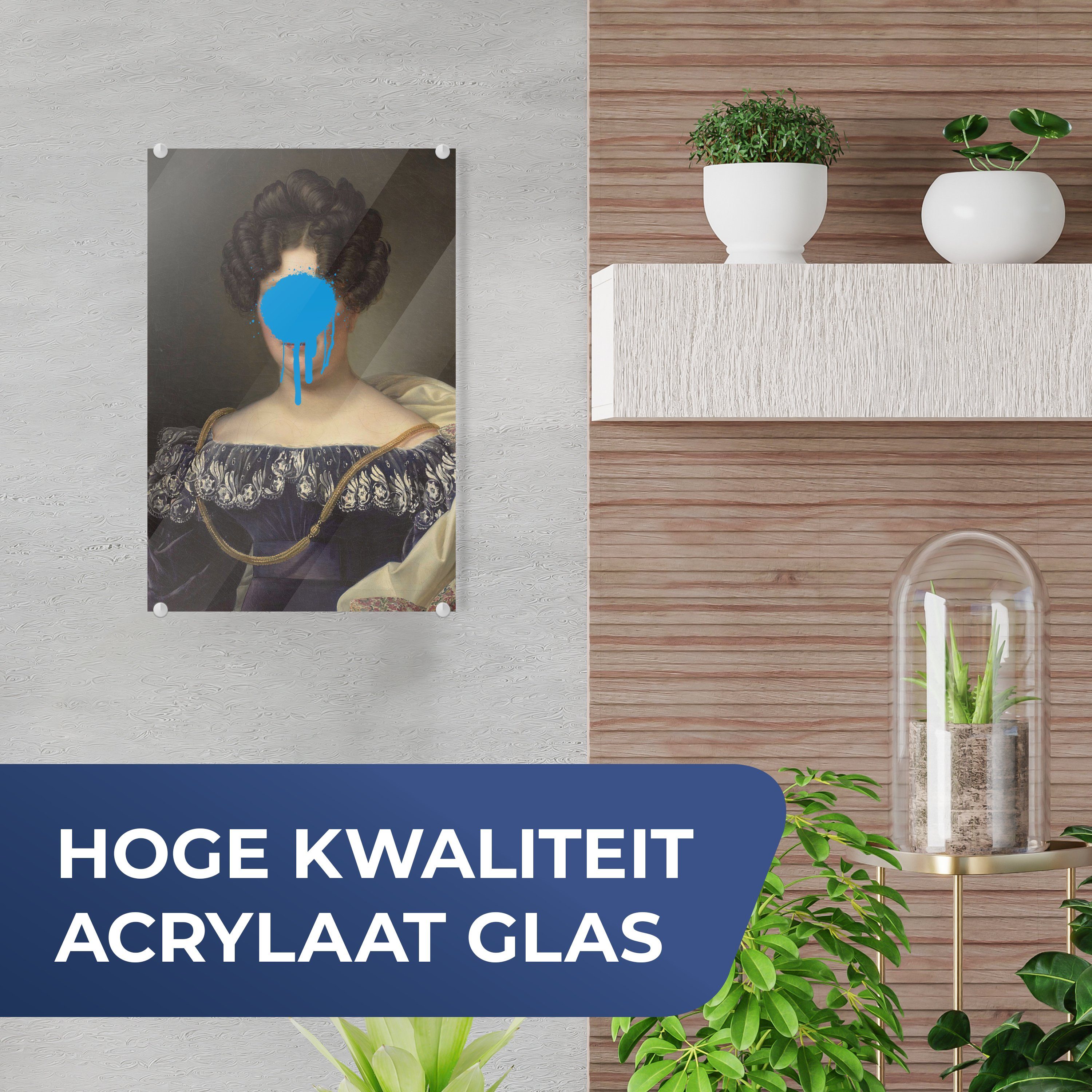 - Glasbilder Engelen Wandbild Drahonet (1 Acrylglasbild Foto - Johanna - MuchoWow Glas St), bunt Bilder Blau, - auf Glas Wanddekoration Henriette - Dubois auf