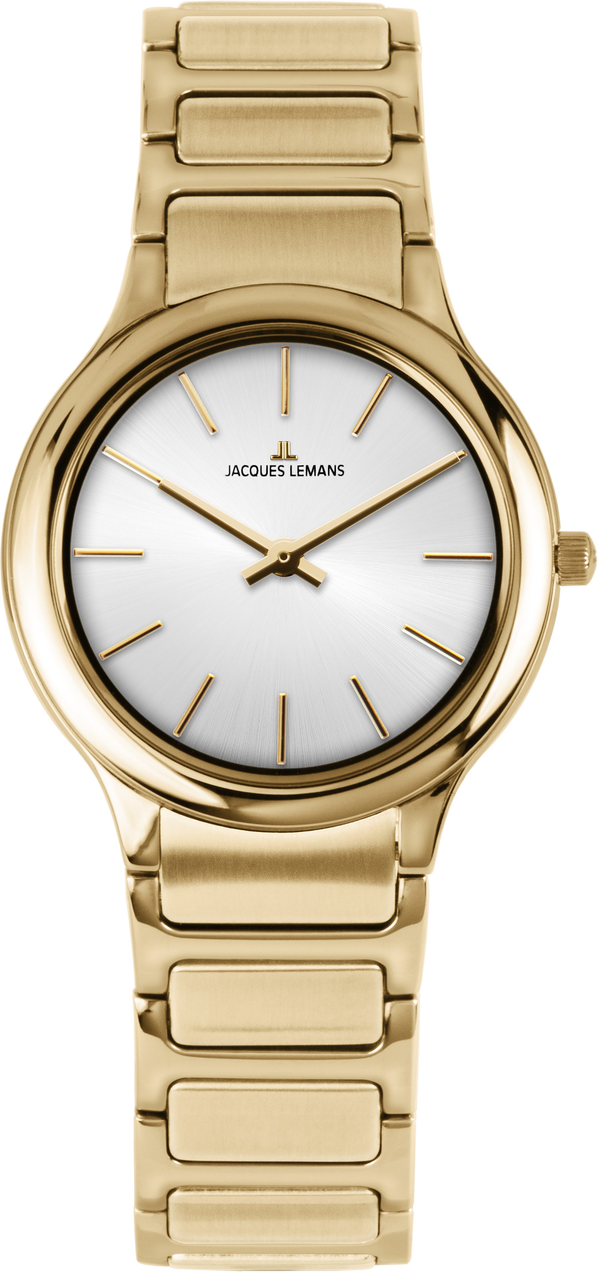 Jacques Lemans Quarzuhr Milano 1-2208G, Armbanduhr, Damenuhr, Edelstahlarmband, analog